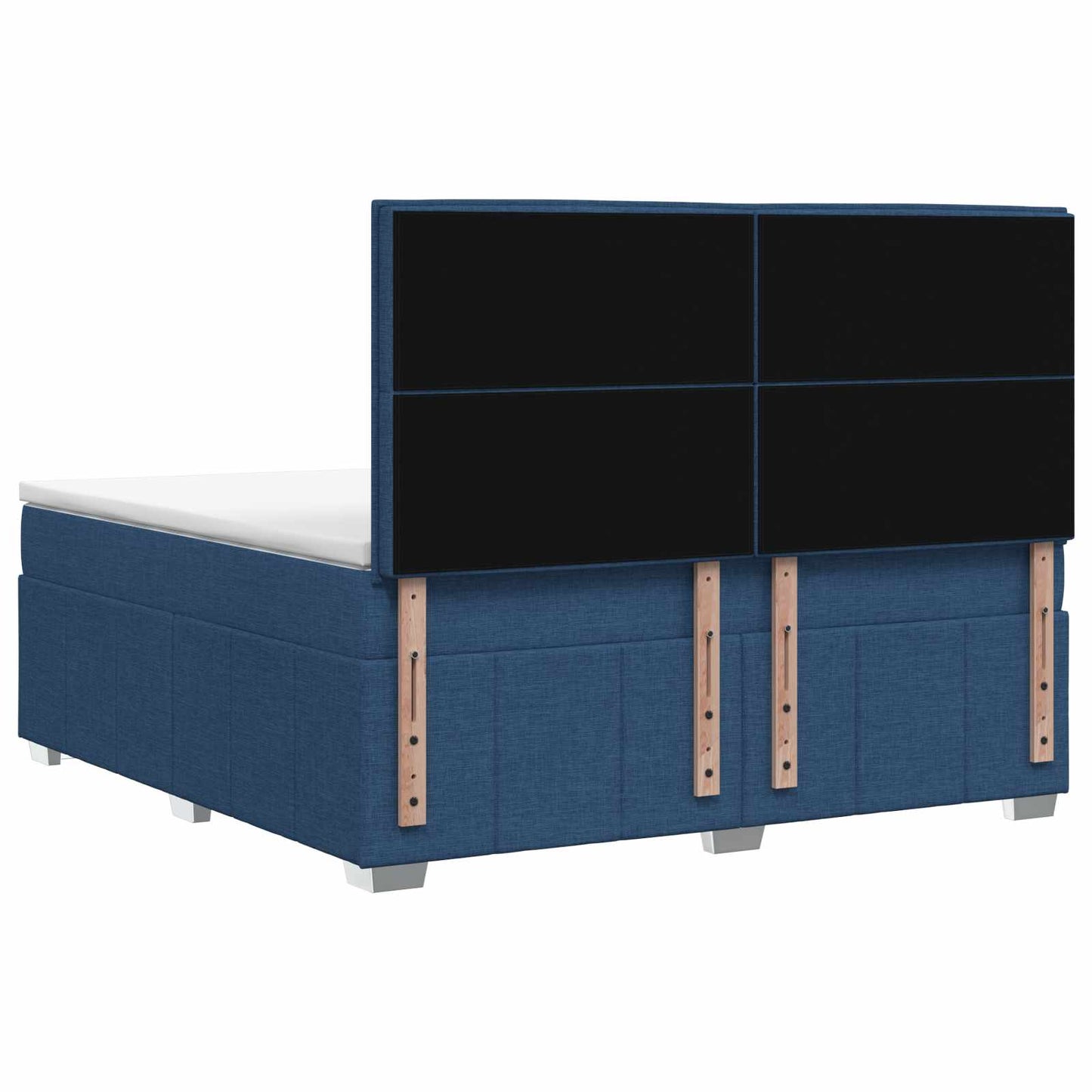 vidaXL Κρεβάτι box spring με στρώμα Μπλε 140 x 200 cm Ύφασμα