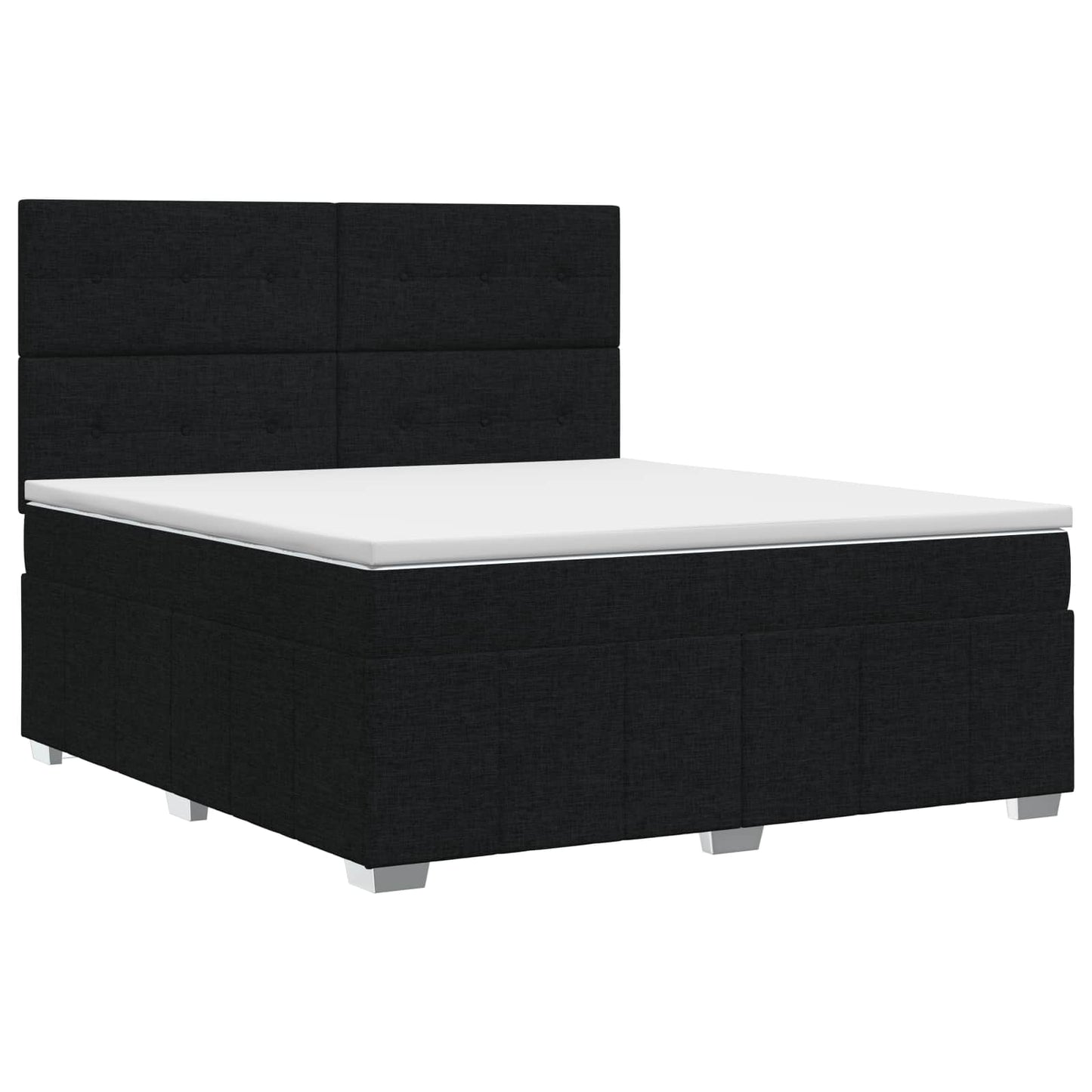 vidaXL Κρεβάτι box spring με στρώμα Μαύρο 160 x 200 cm Ύφασμα