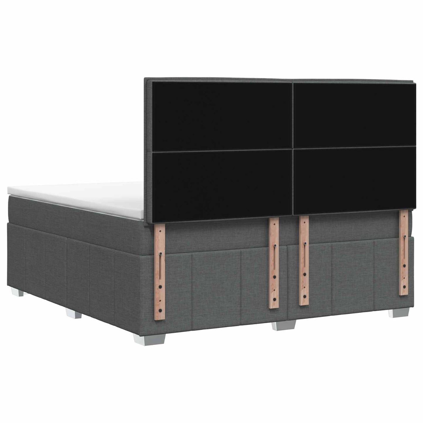 vidaXL Κρεβάτι box spring με στρώμα Σκούρο Γκρι 160 x 200 cm Ύφασμα