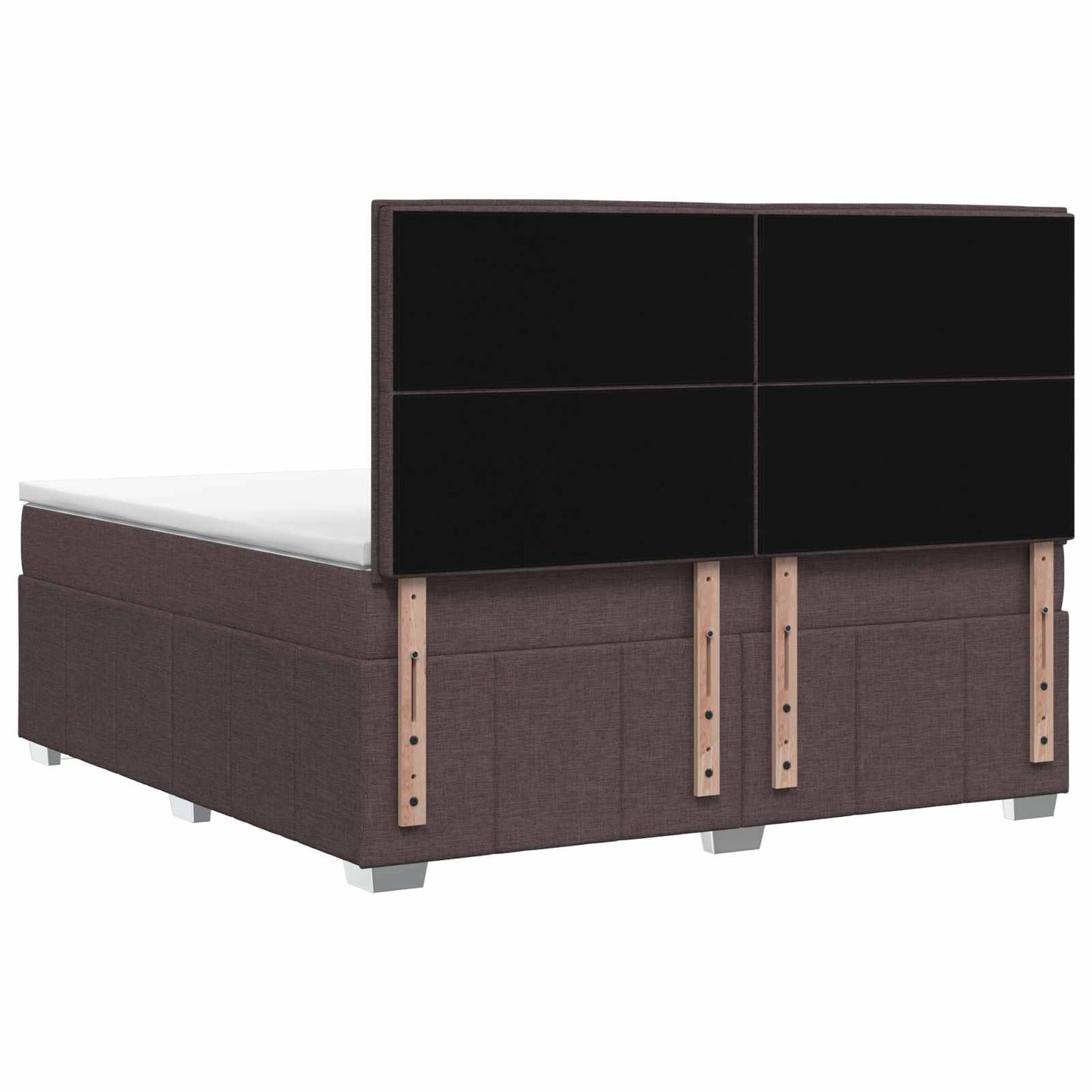 vidaXL Κρεβάτι box spring με στρώμα Σκούρο Καφέ 160 x 200 cm Ύφασμα