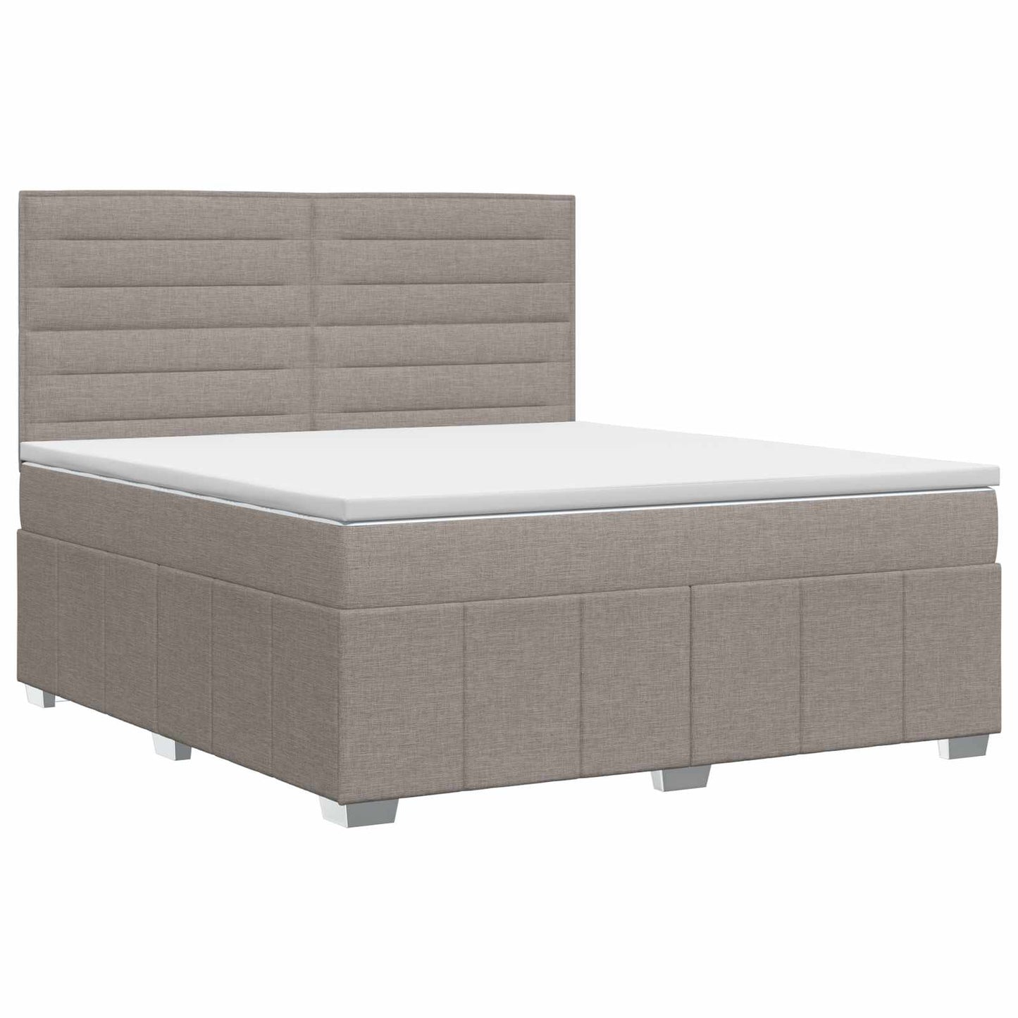vidaXL Κρεβάτι box spring με στρώμα Taupe 180 x 200 cm Ύφασμα