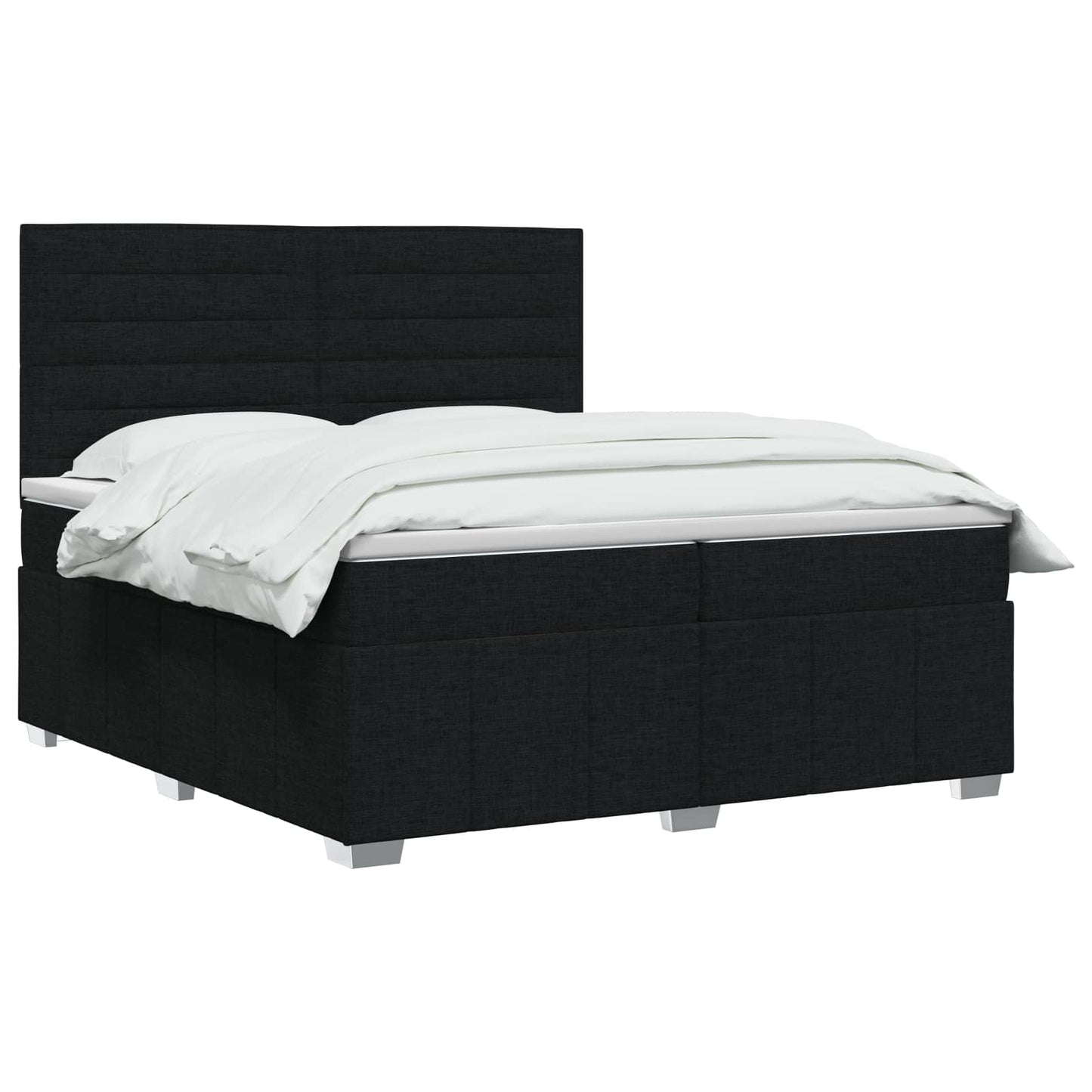 vidaXL Κρεβάτι box spring με στρώμα Μαύρο 200 x 200 cm Ύφασμα