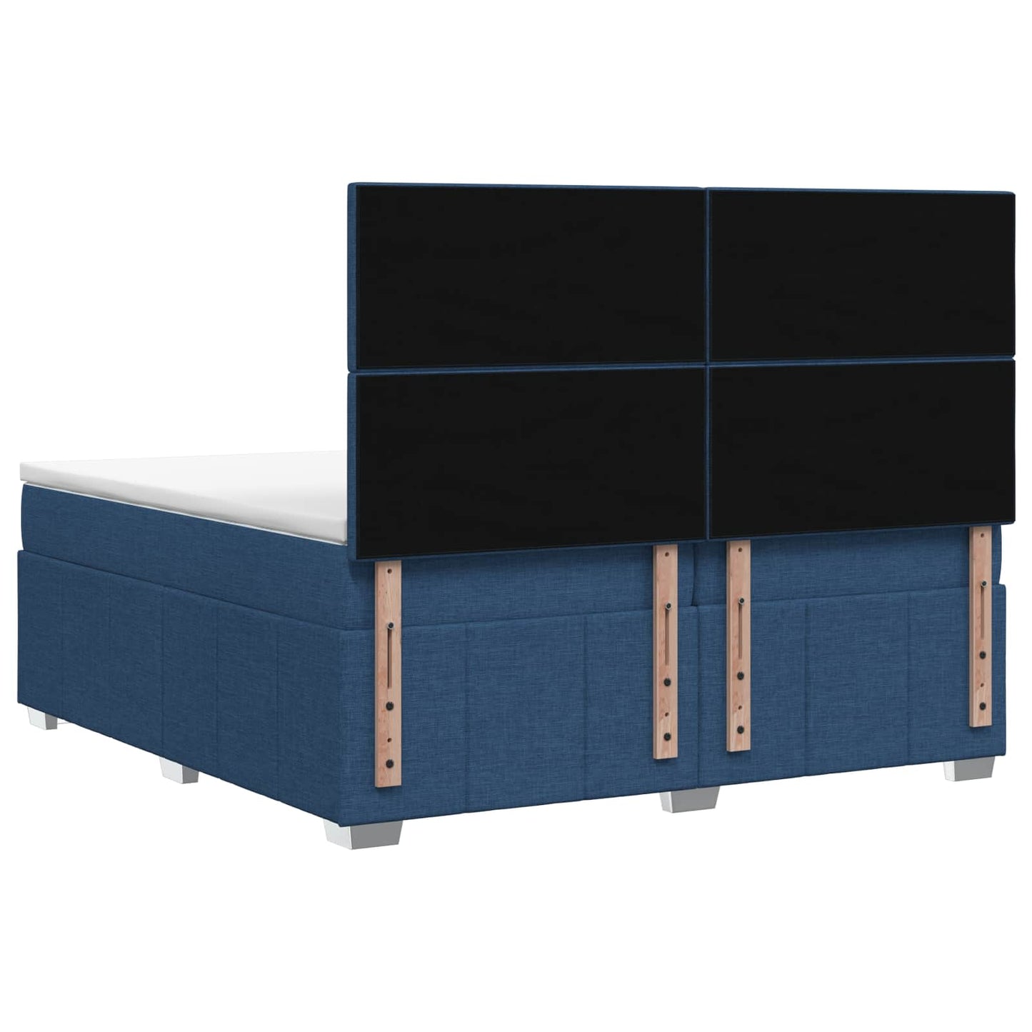 vidaXL Κρεβάτι box spring με στρώμα Μπλε 200 x 200 cm Ύφασμα