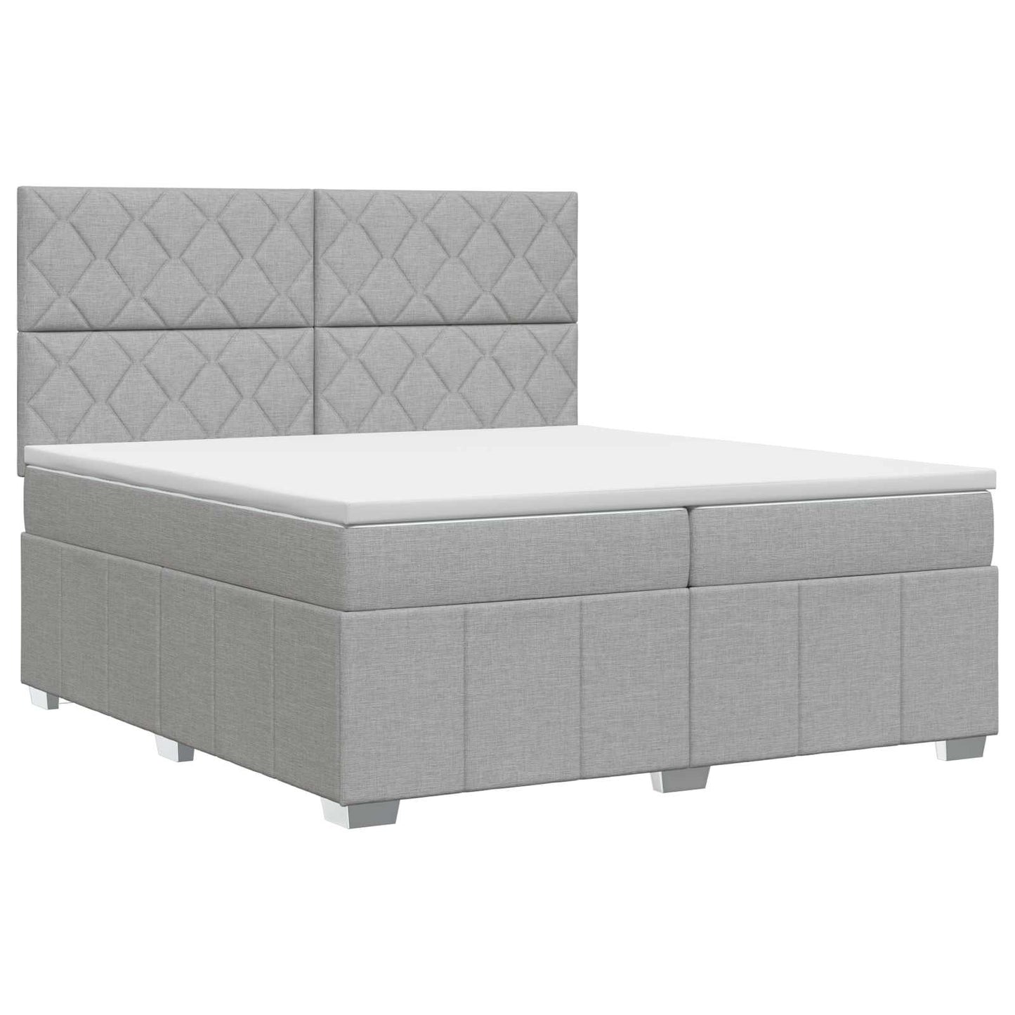vidaXL Κρεβάτι box spring με στρώμα Ανοιχτό γκρι 200 x 200 cm Ύφασμα