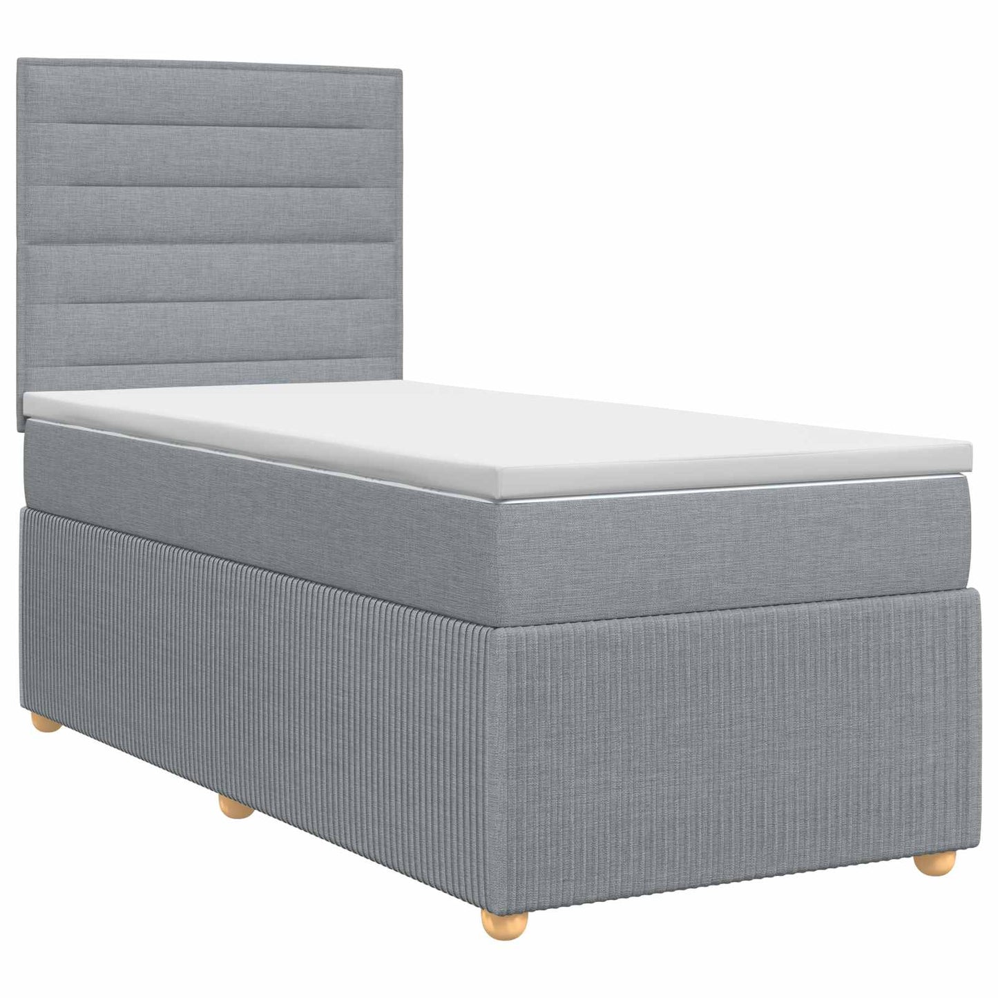 vidaXL Κρεβάτι box spring με στρώμα Ανοιχτό γκρι 80 x 200 cm Ύφασμα