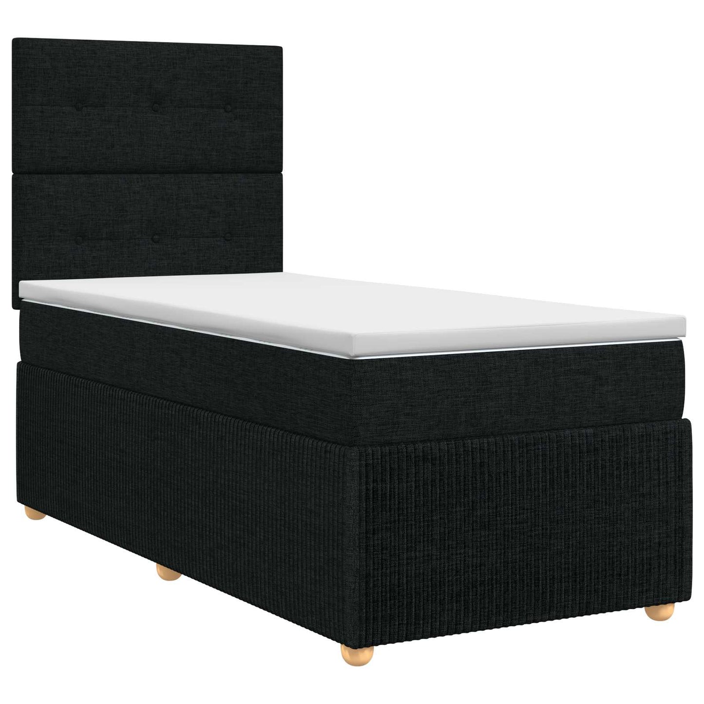 vidaXL Κρεβάτι box spring με στρώμα Μαύρο 80 x 200 cm Ύφασμα