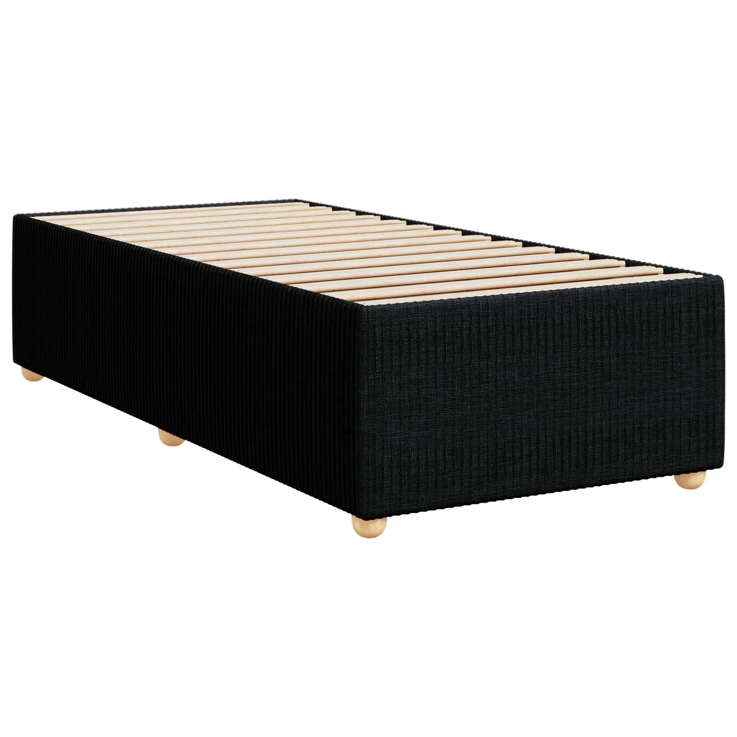 vidaXL Κρεβάτι box spring με στρώμα Μαύρο 80 x 200 cm Ύφασμα