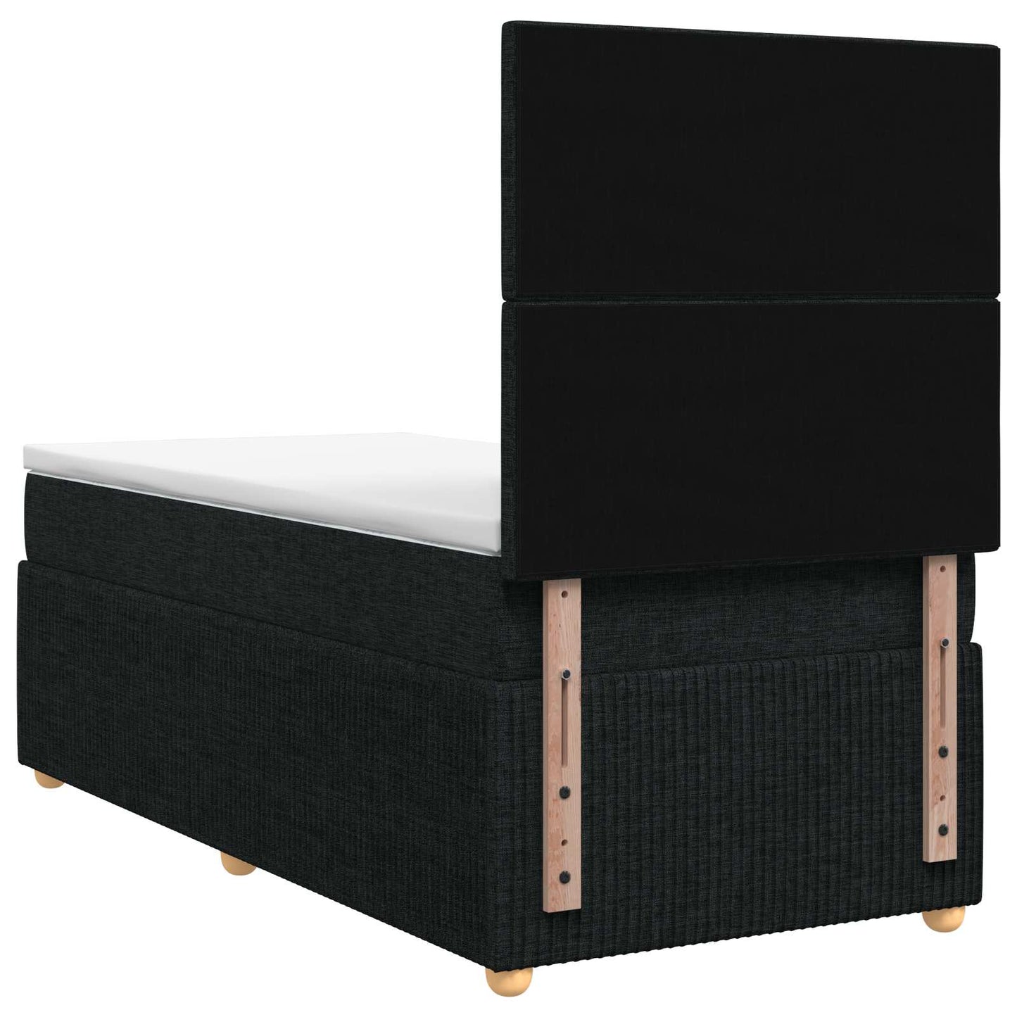 vidaXL Κρεβάτι box spring με στρώμα Μαύρο 80 x 200 cm Ύφασμα