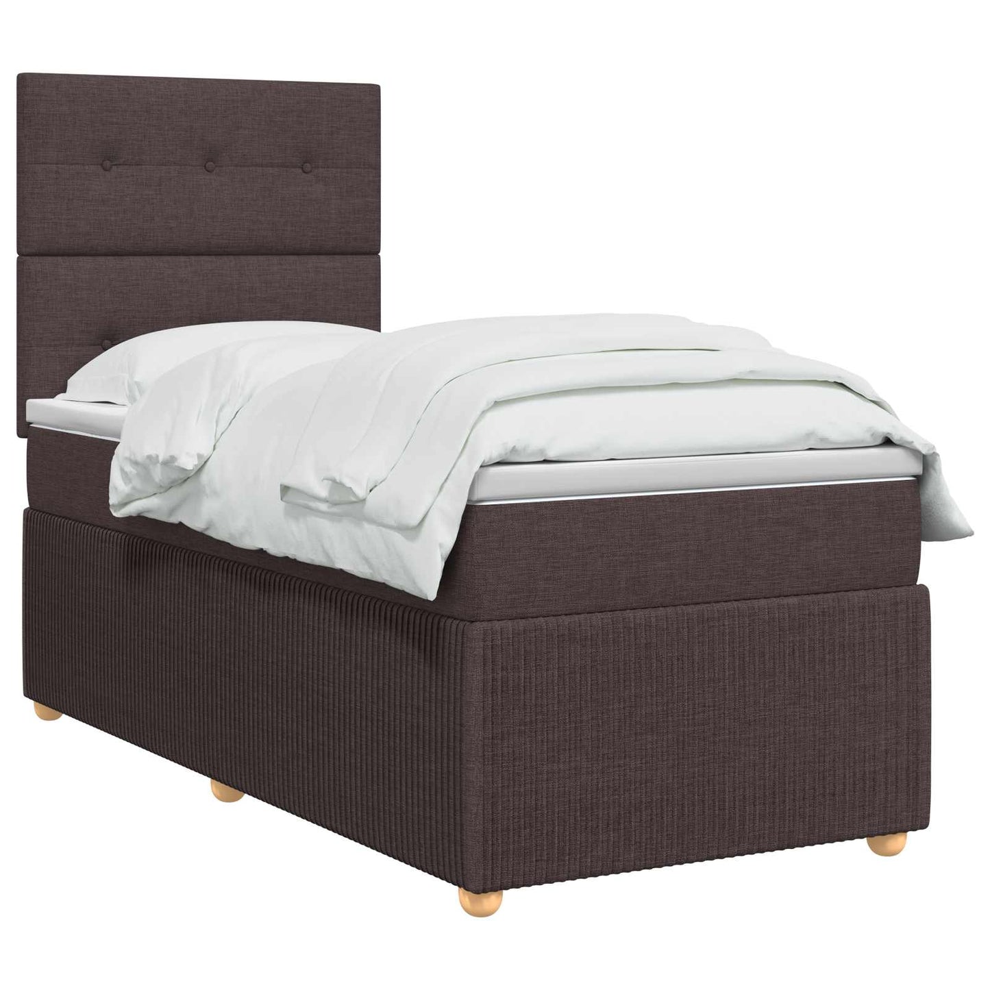 vidaXL Κρεβάτι box spring με στρώμα Σκούρο Καφέ 80 x 200 cm Ύφασμα
