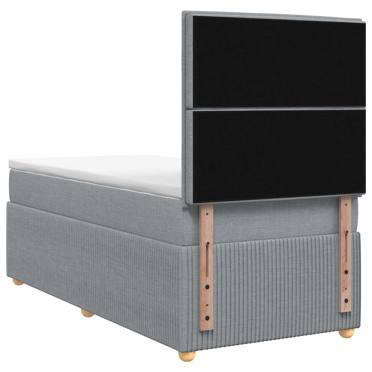 vidaXL Κρεβάτι box spring με στρώμα Ανοιχτό γκρι 90 x 200 cm Ύφασμα