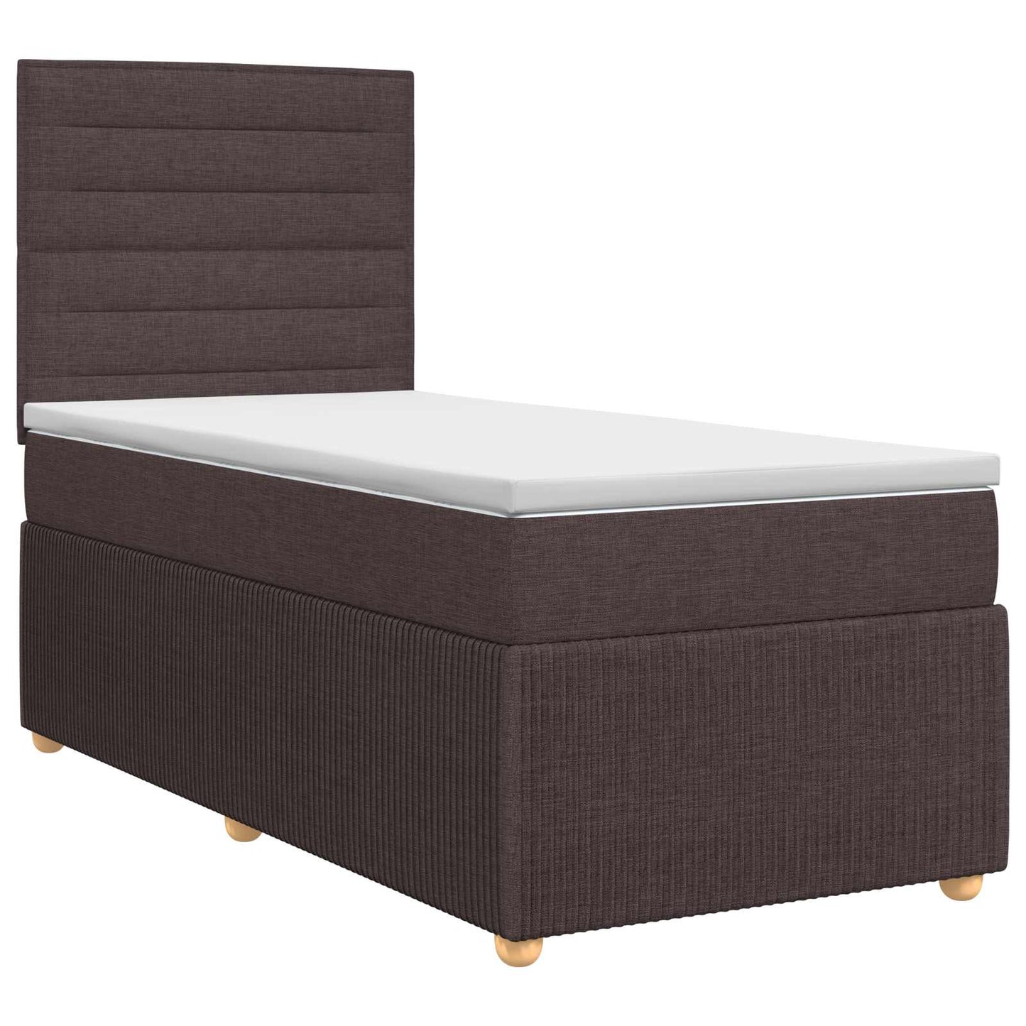 vidaXL Κρεβάτι box spring με στρώμα Σκούρο Καφέ 90 x 200 cm Ύφασμα
