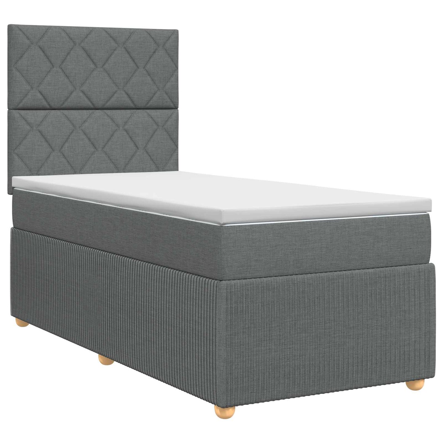vidaXL Κρεβάτι box spring με στρώμα Σκούρο Γκρι 90 x 200 cm Ύφασμα