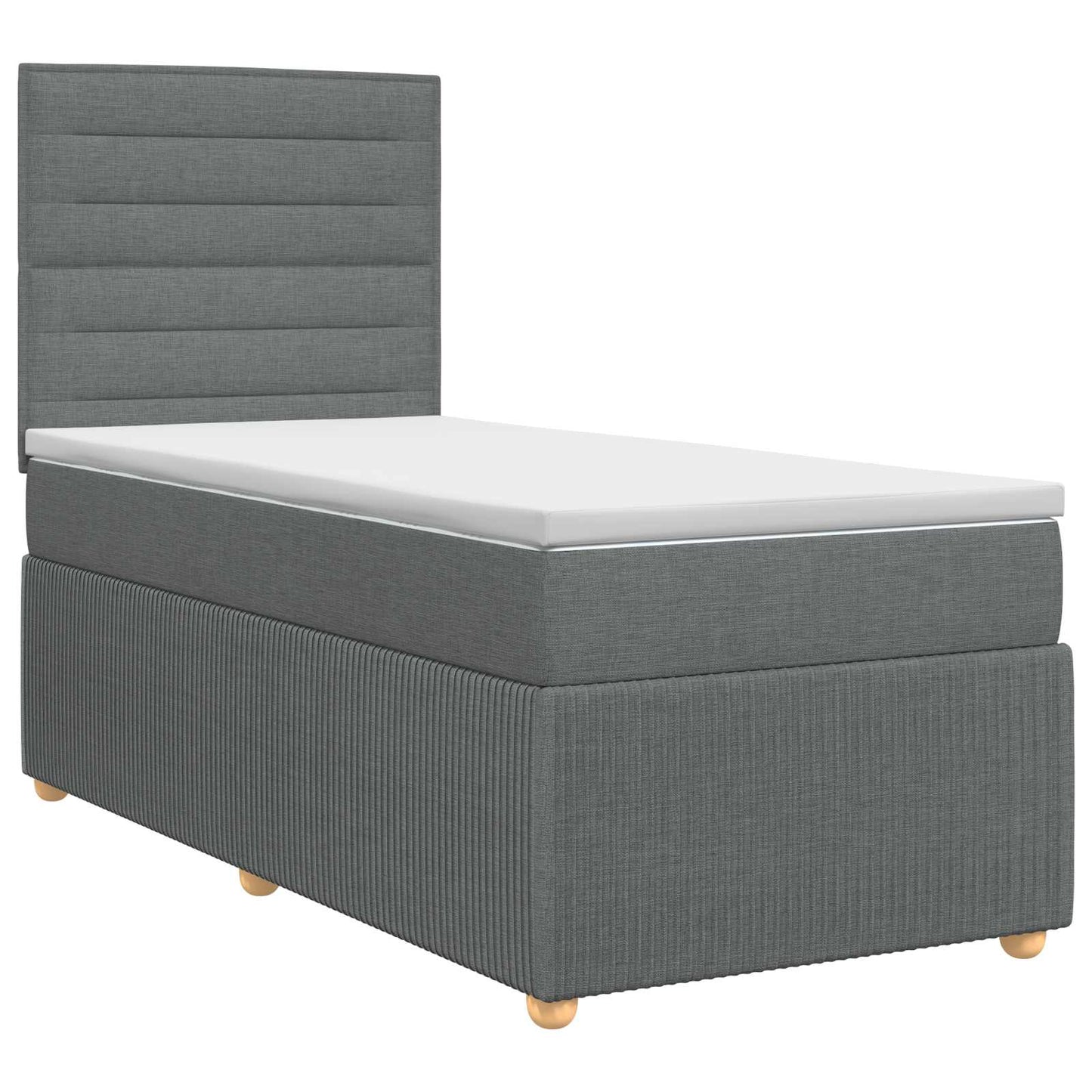 vidaXL Κρεβάτι box spring με στρώμα Σκούρο Γκρι 100 x 200 cm Ύφασμα