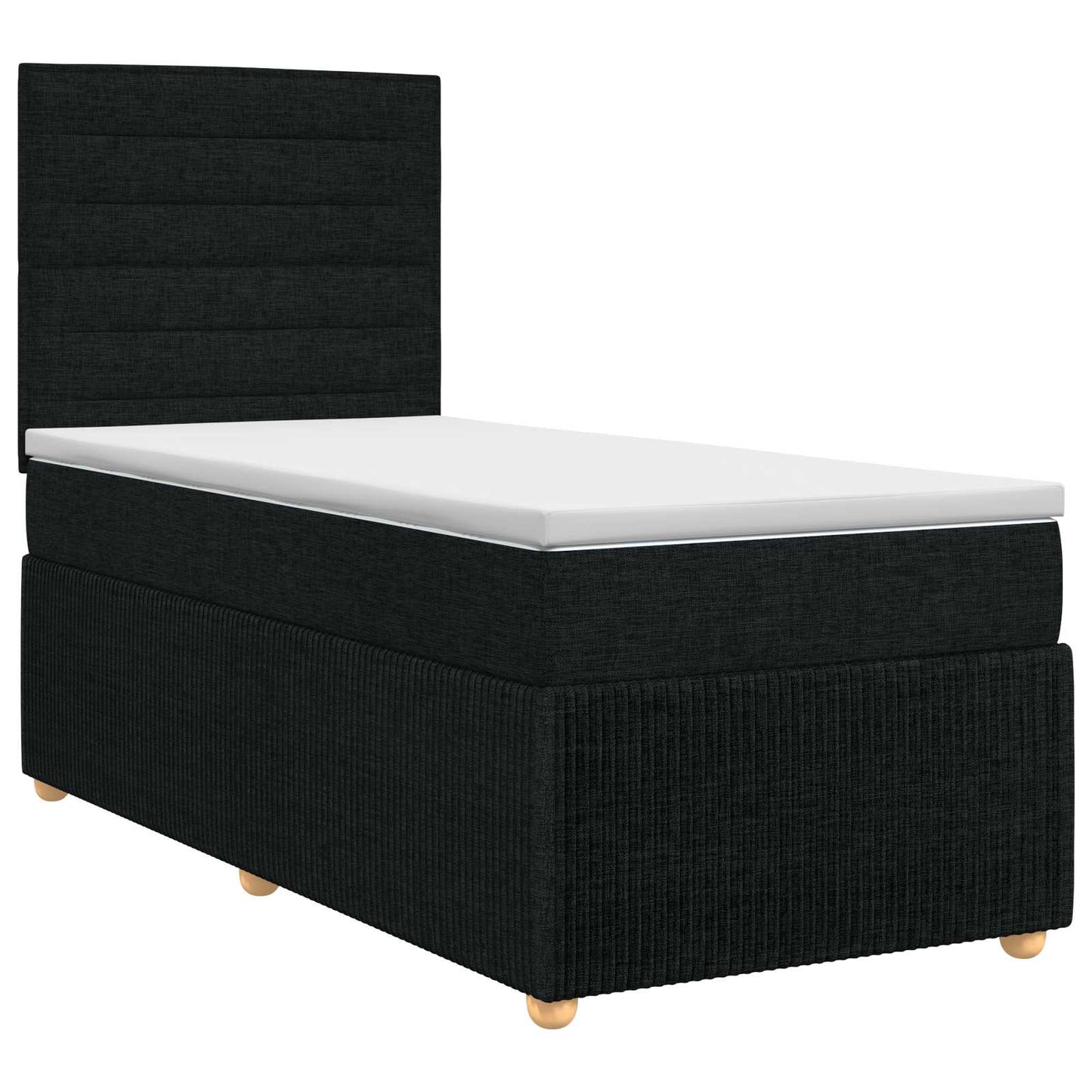vidaXL Κρεβάτι box spring με στρώμα Μαύρο 100 x 200 cm Ύφασμα