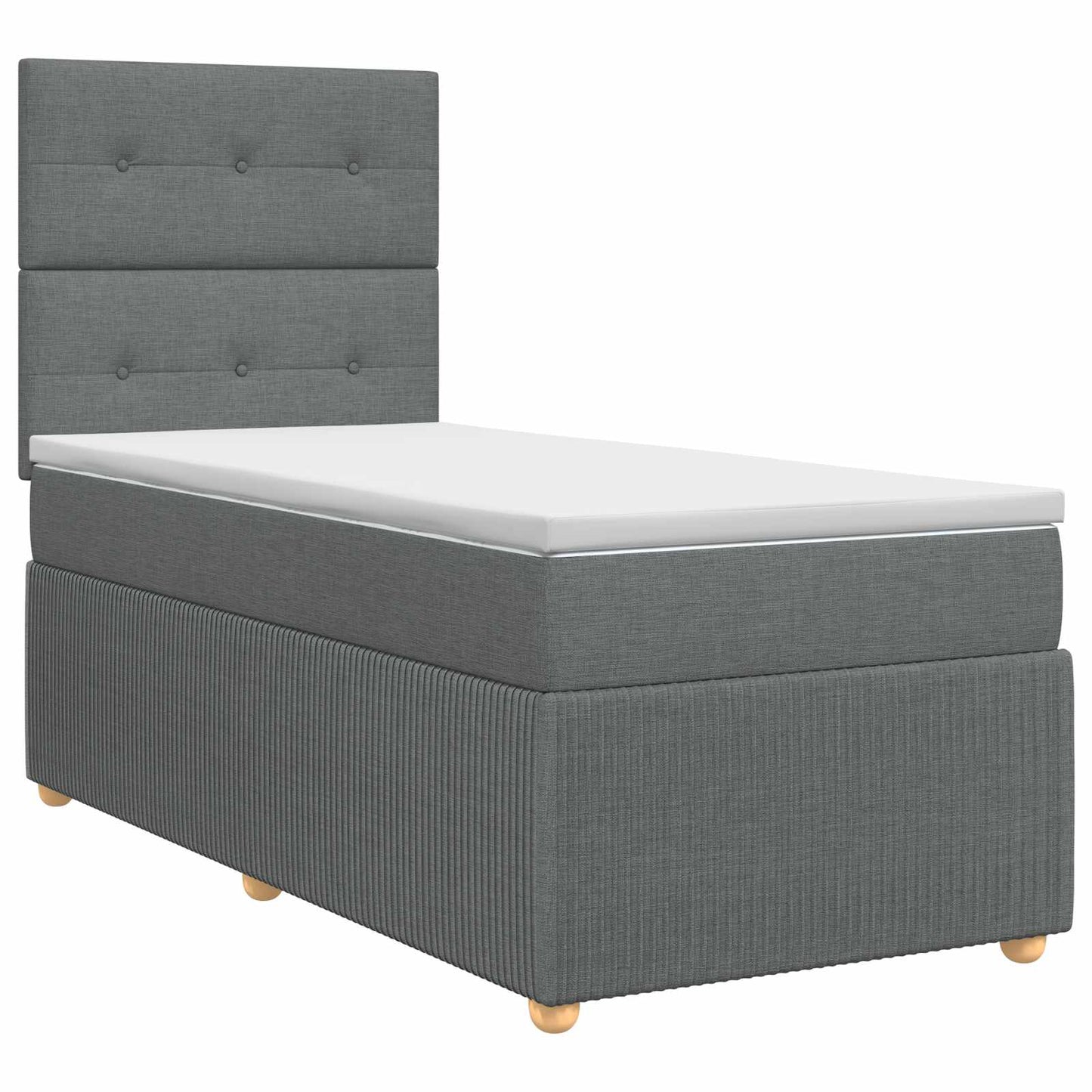 vidaXL Κρεβάτι box spring με στρώμα Σκούρο Γκρι 100 x 200 cm Ύφασμα