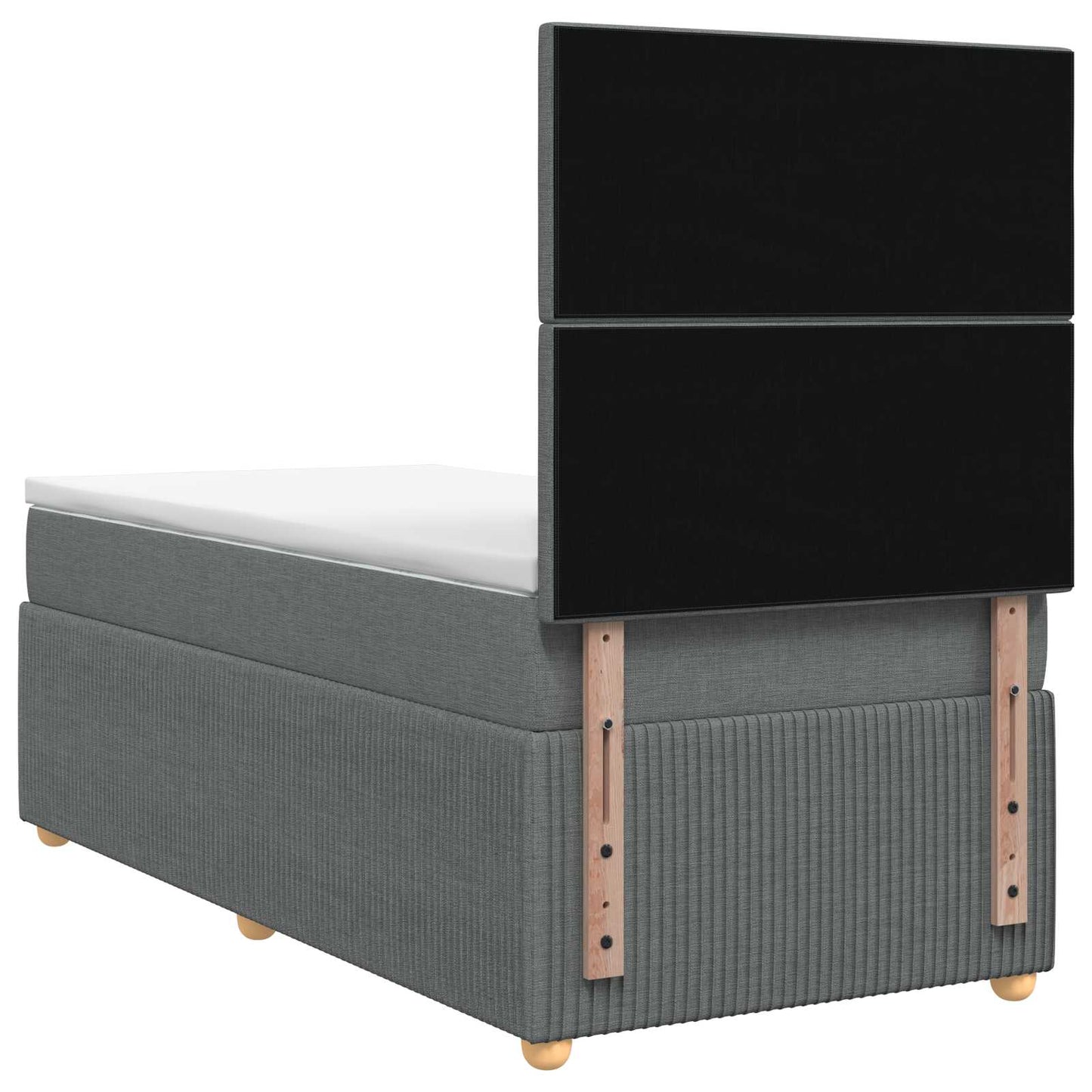 vidaXL Κρεβάτι box spring με στρώμα Σκούρο Γκρι 100 x 200 cm Ύφασμα