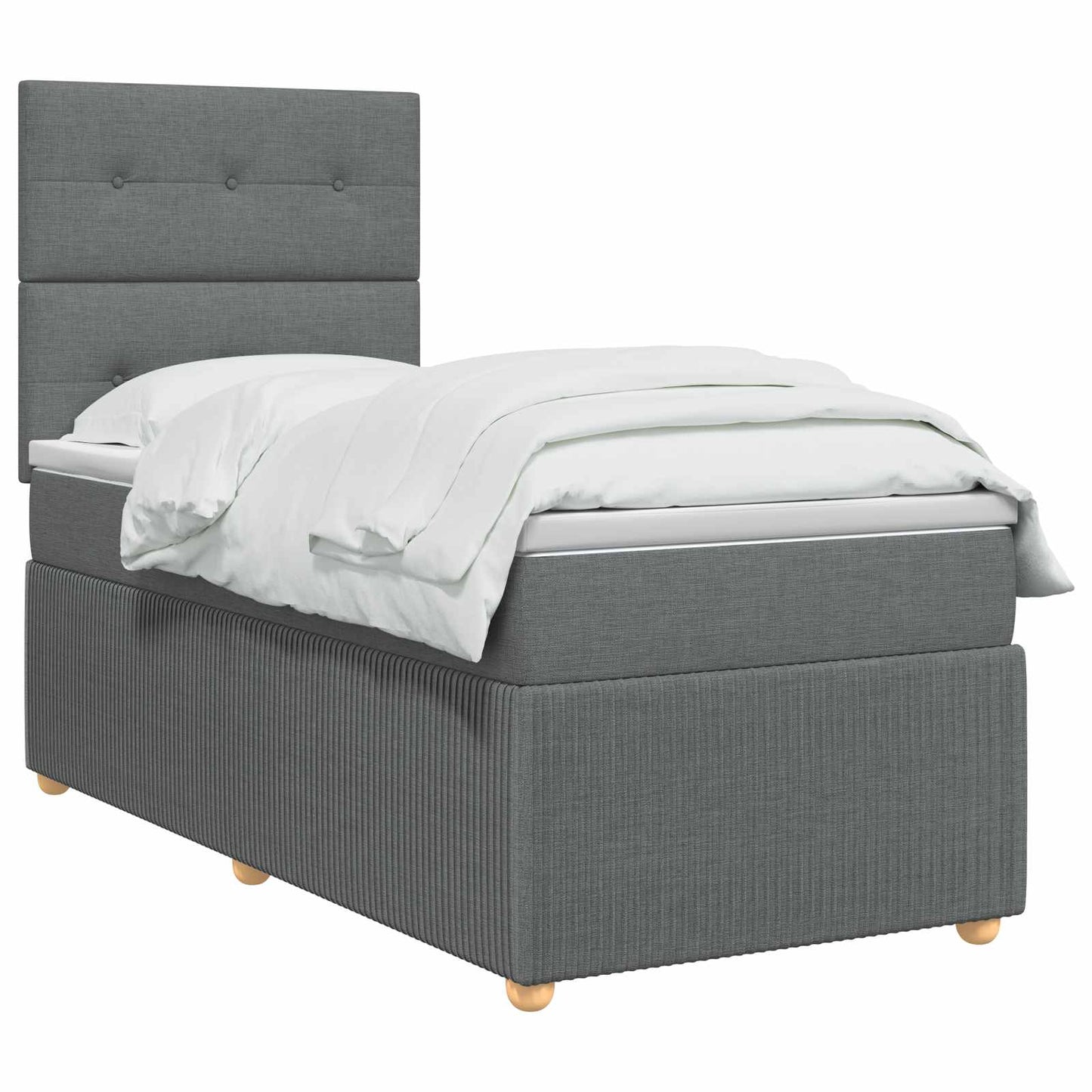 vidaXL Κρεβάτι box spring με στρώμα Σκούρο Γκρι 100 x 200 cm Ύφασμα