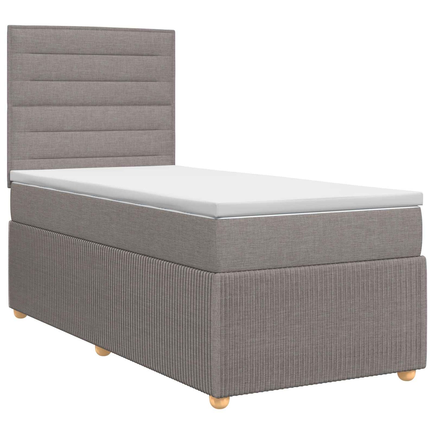 vidaXL Κρεβάτι box spring με στρώμα Taupe 100 x 200 cm Ύφασμα