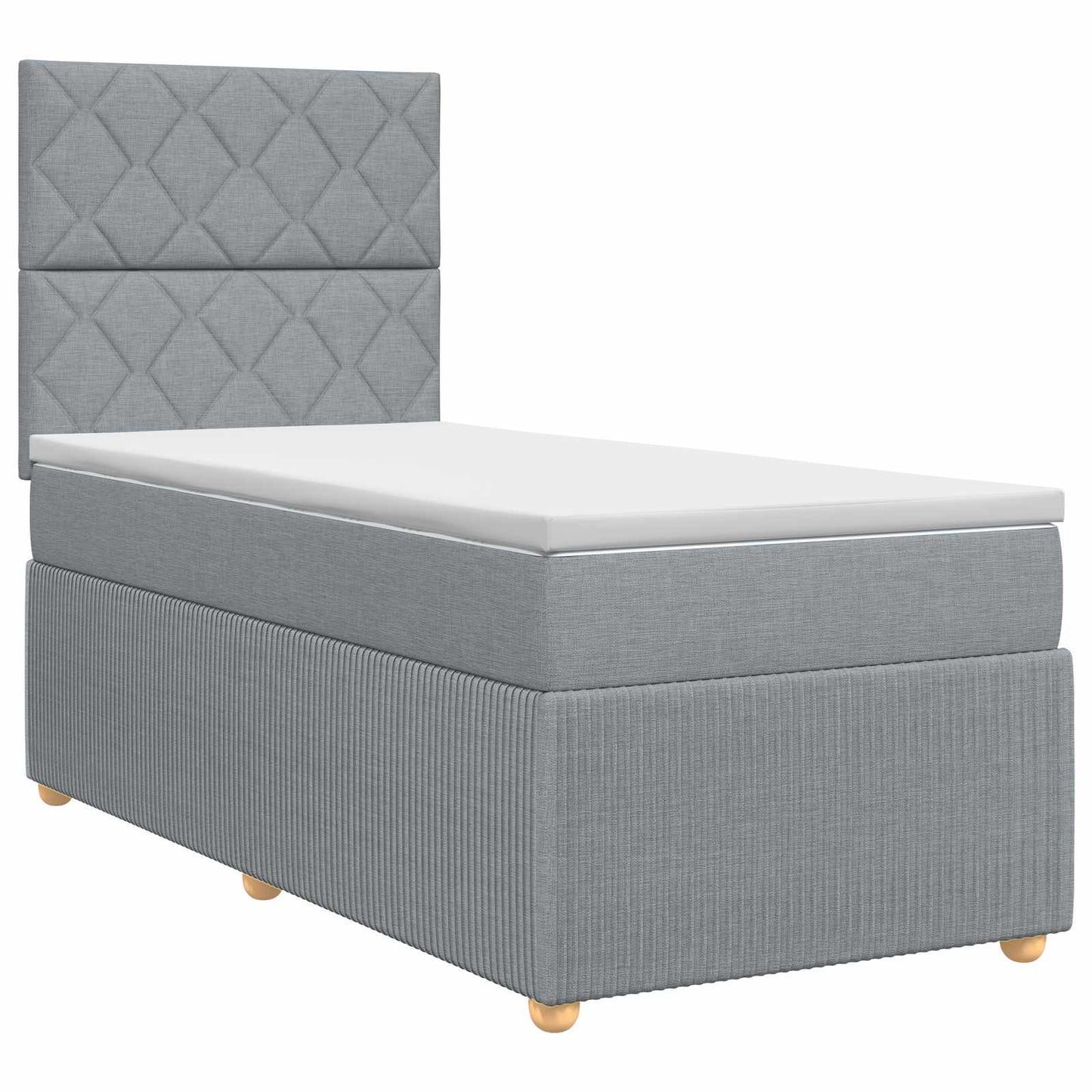 vidaXL Κρεβάτι box spring με στρώμα Ανοιχτό γκρι 100 x 200 cm Ύφασμα
