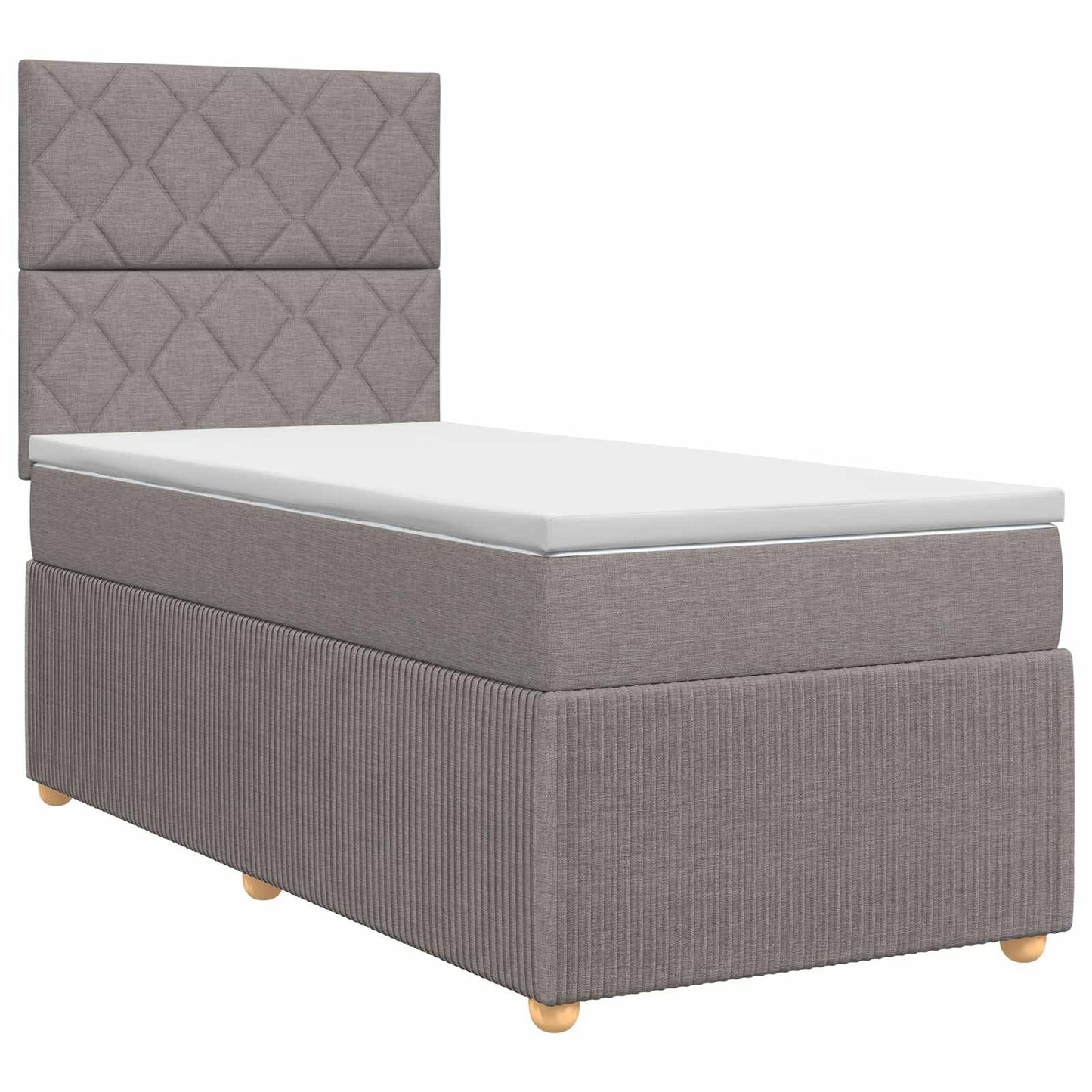 vidaXL Κρεβάτι box spring με στρώμα Taupe 100 x 200 cm Ύφασμα