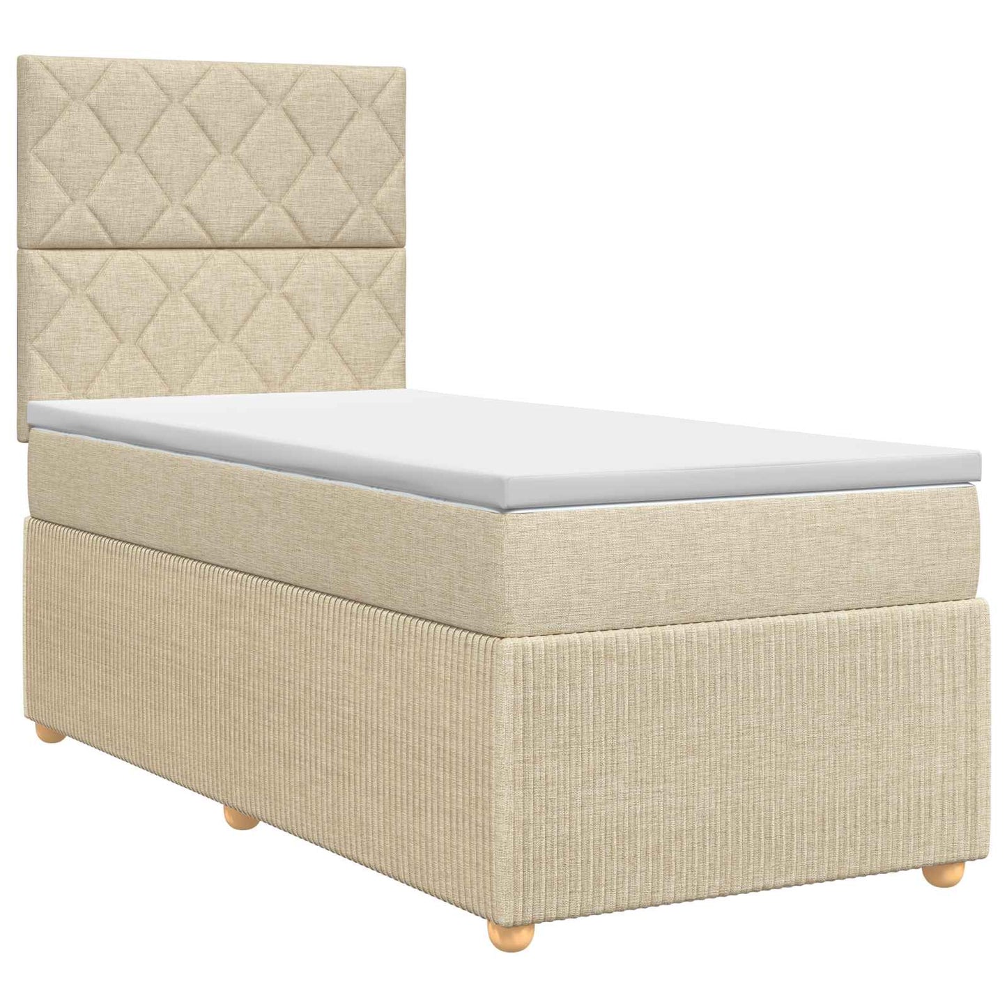 vidaXL Κρεβάτι box spring με στρώμα Μπλε 100 x 200 cm Ύφασμα