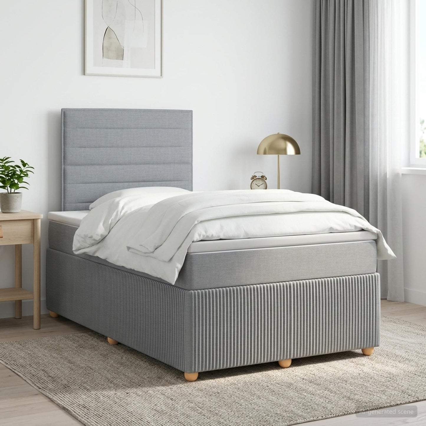 vidaXL Κρεβάτι box spring με στρώμα Ανοιχτό γκρι 120 x 190 cm Ύφασμα