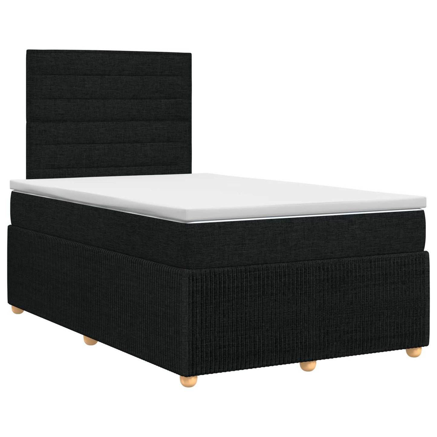 vidaXL Κρεβάτι box spring με στρώμα Μαύρο 120 x 190 cm Ύφασμα