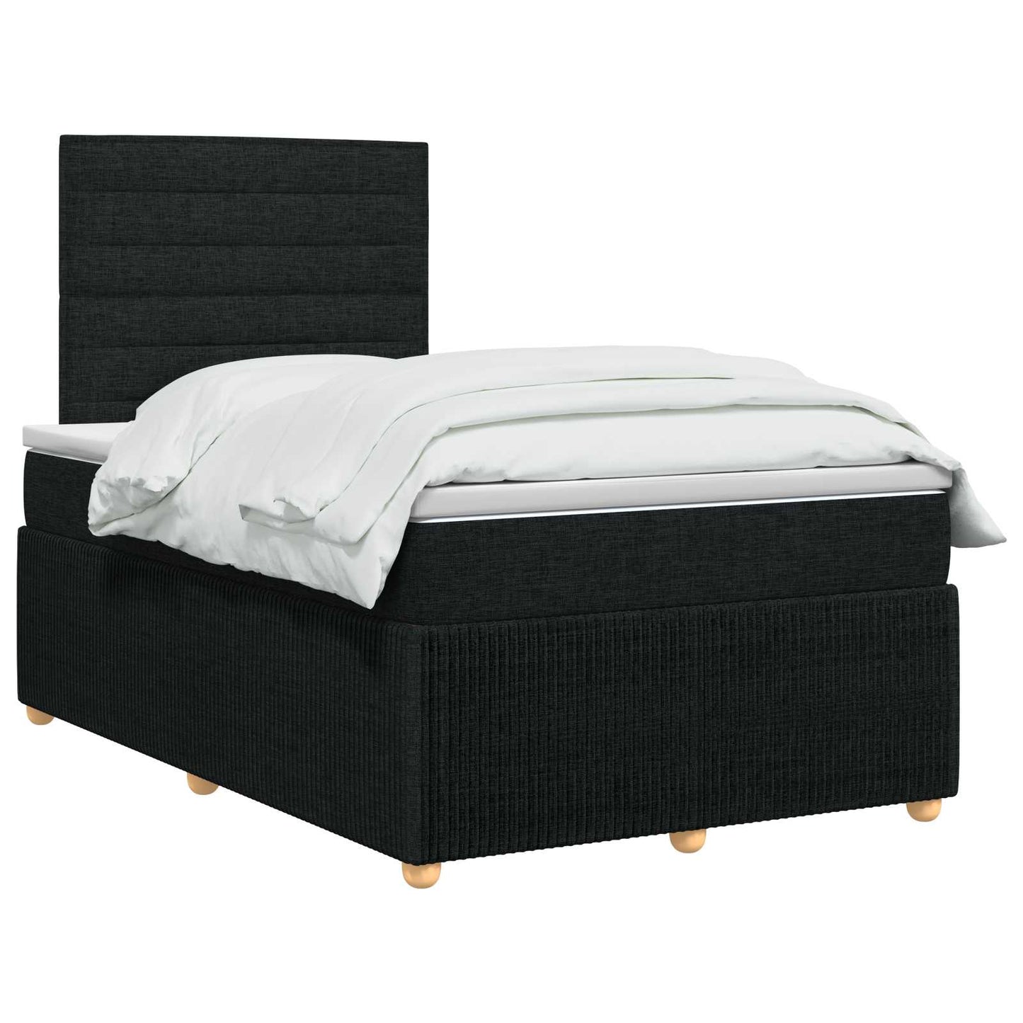 vidaXL Κρεβάτι box spring με στρώμα Μαύρο 120 x 190 cm Ύφασμα