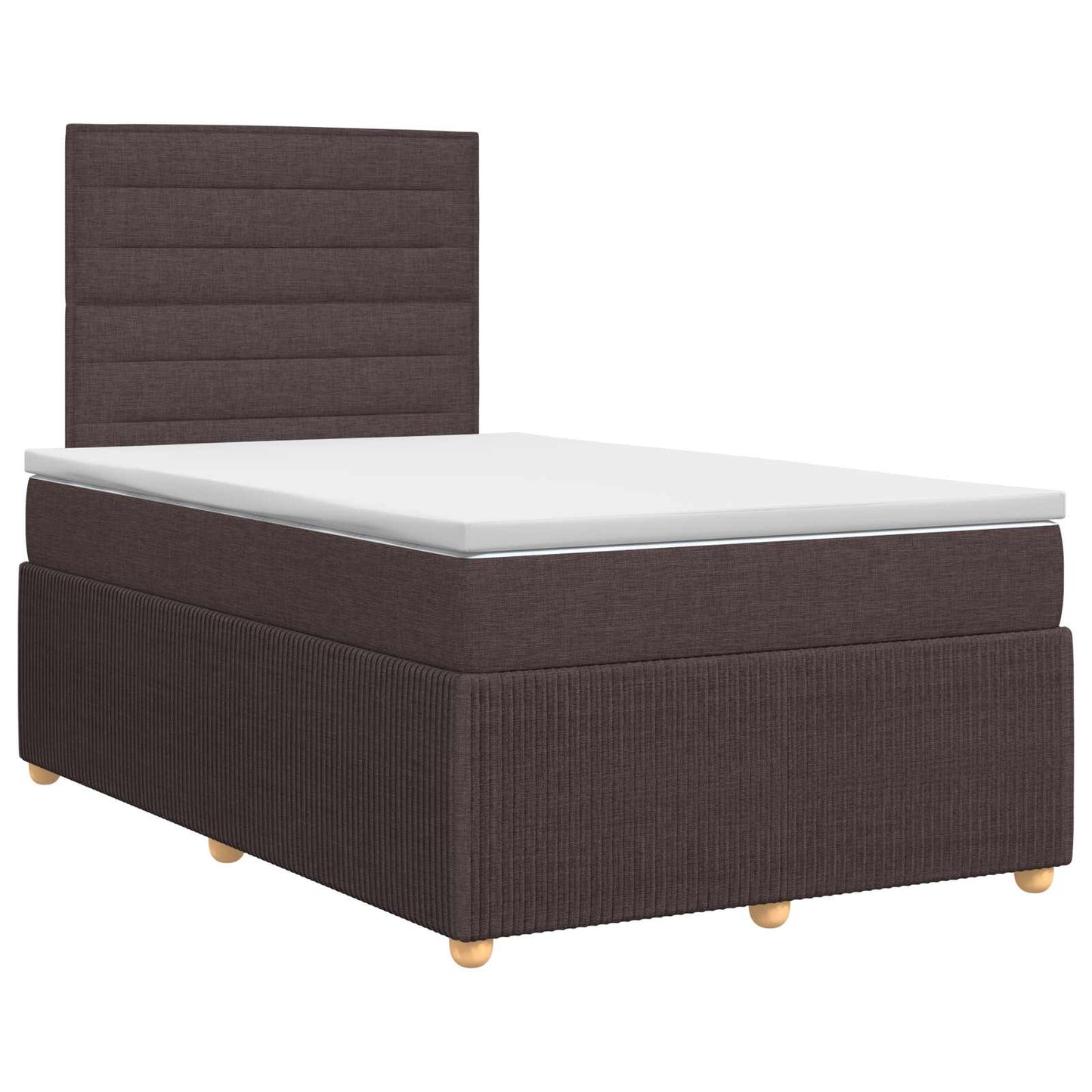 vidaXL Κρεβάτι box spring με στρώμα Σκούρο Καφέ 120 x 190 cm Ύφασμα