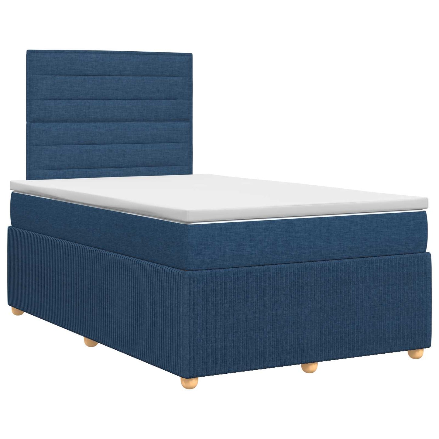 vidaXL Κρεβάτι box spring με στρώμα Μπλε 120 x 190 cm Ύφασμα