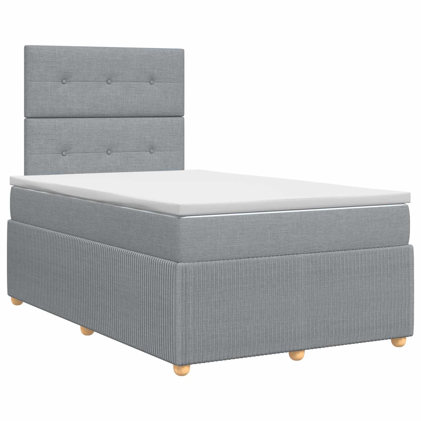 vidaXL Κρεβάτι box spring με στρώμα Ανοιχτό γκρι 120 x 190 cm Ύφασμα