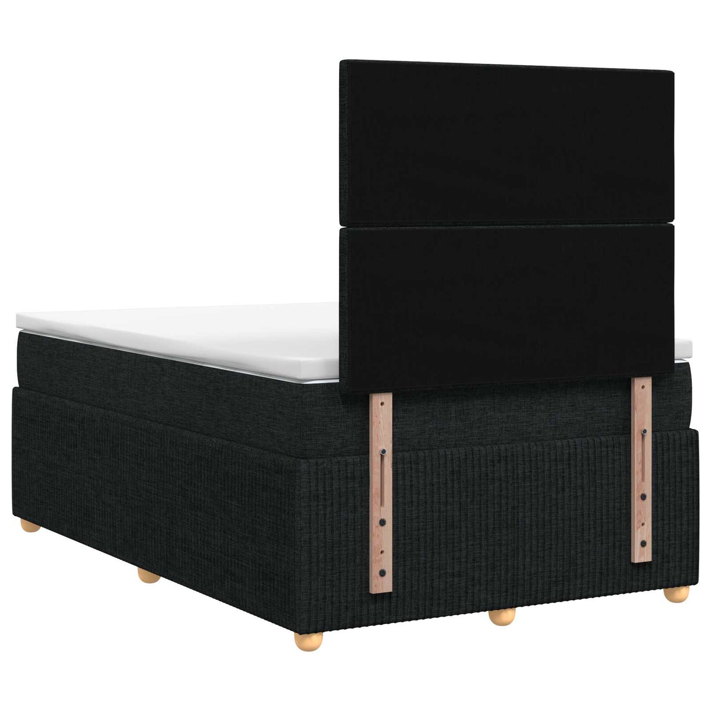 vidaXL Κρεβάτι box spring με στρώμα Μαύρο 120 x 190 cm Ύφασμα
