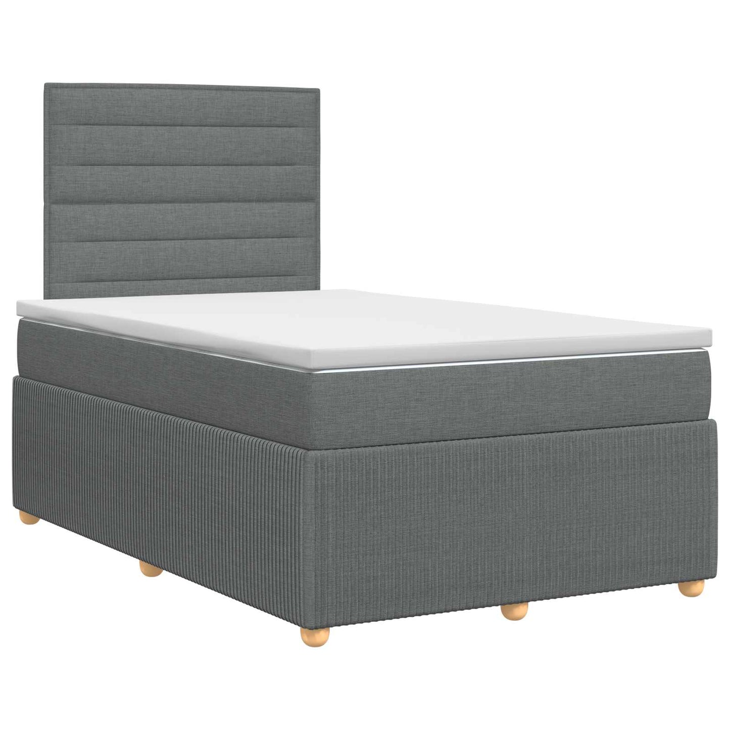 vidaXL Κρεβάτι box spring με στρώμα Σκούρο Γκρι 120 x 200 cm Ύφασμα