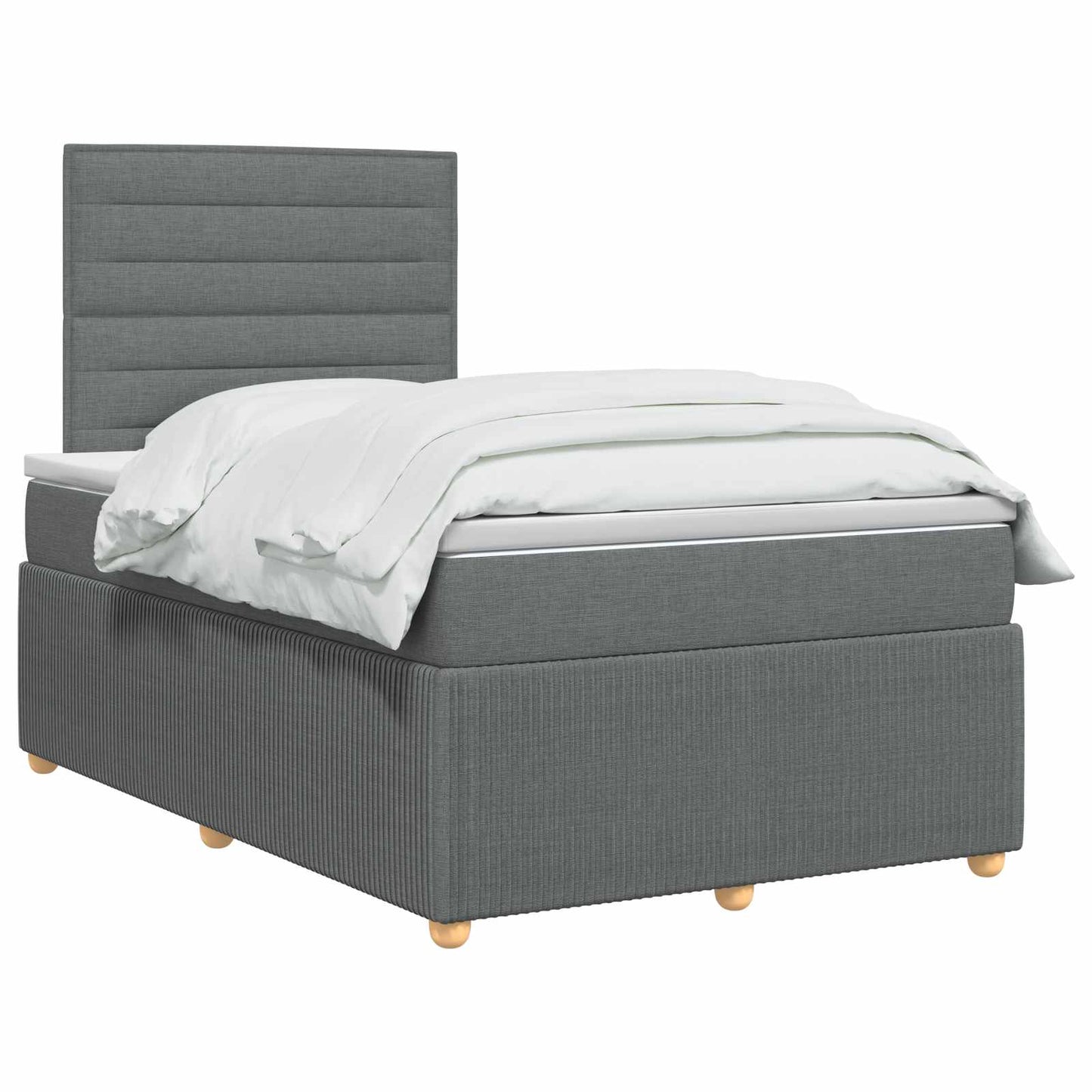 vidaXL Κρεβάτι box spring με στρώμα Σκούρο Γκρι 120 x 200 cm Ύφασμα