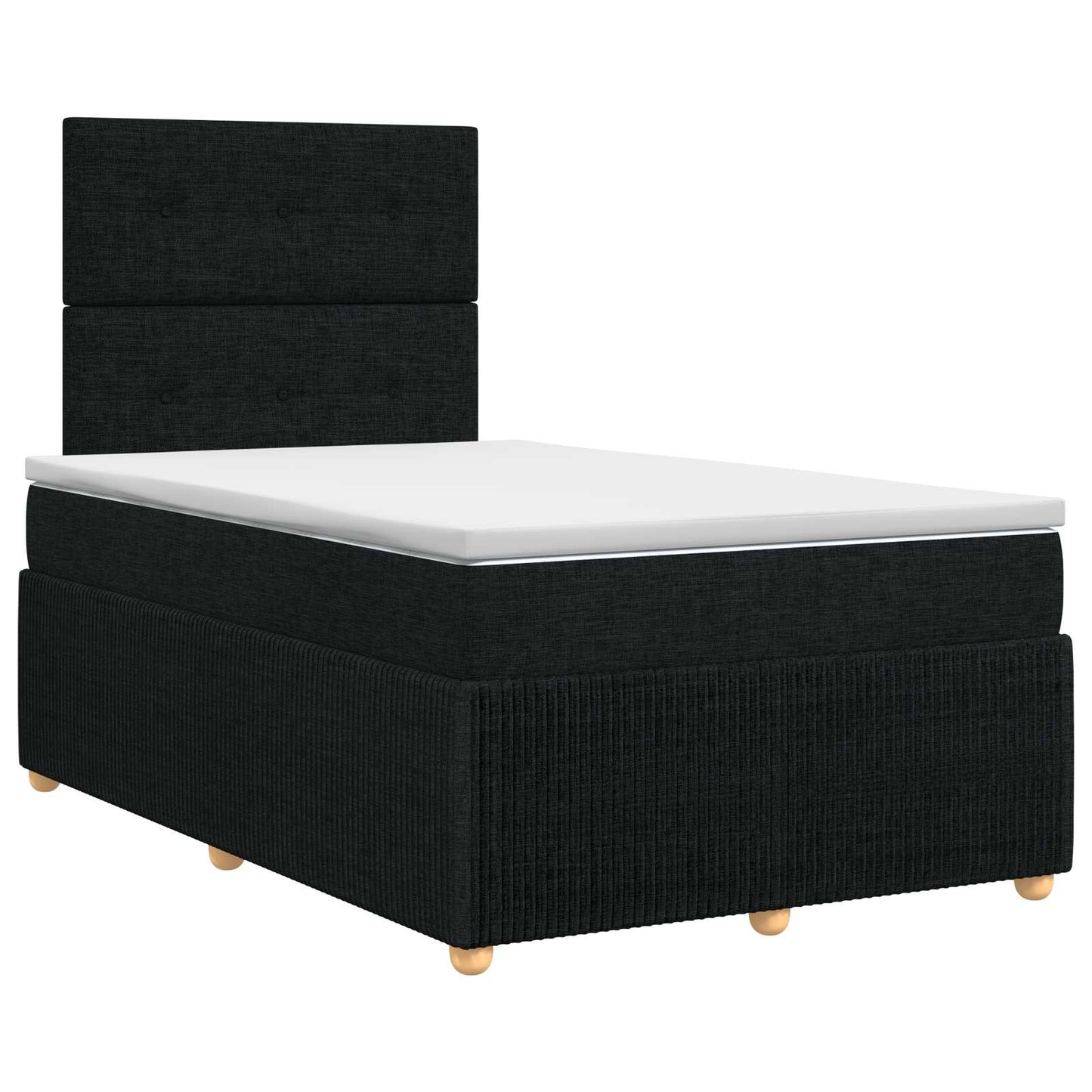 vidaXL Κρεβάτι box spring με στρώμα Μαύρο 120 x 200 cm Ύφασμα