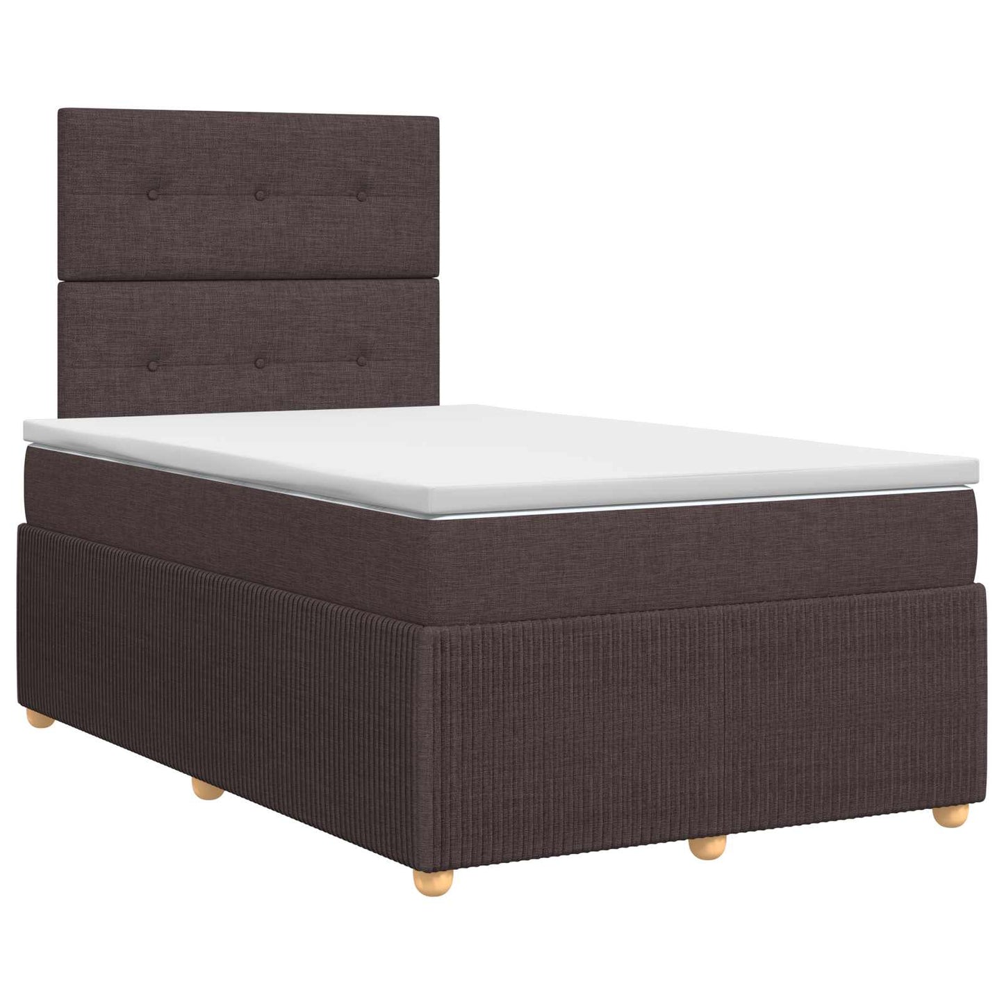 vidaXL Κρεβάτι box spring με στρώμα Σκούρο Καφέ 120 x 200 cm Ύφασμα