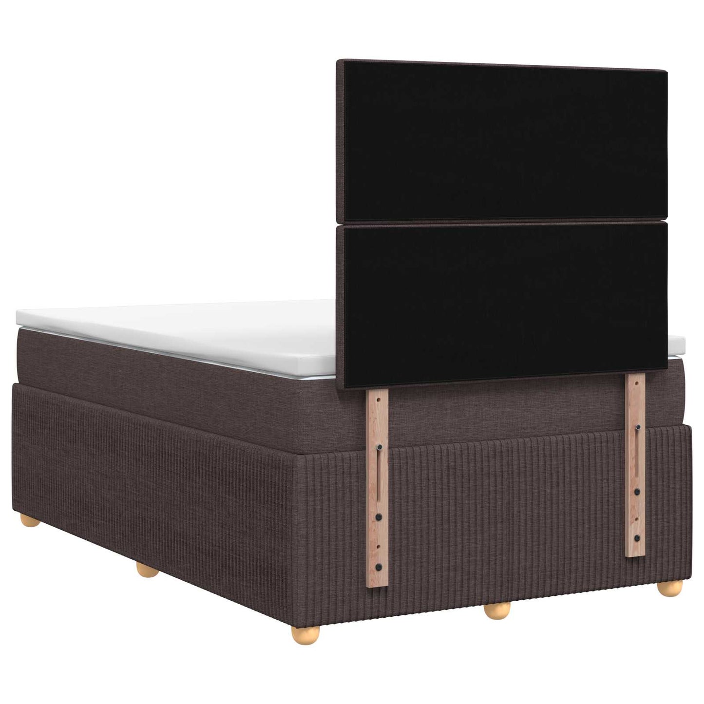 vidaXL Κρεβάτι box spring με στρώμα Σκούρο Καφέ 120 x 200 cm Ύφασμα