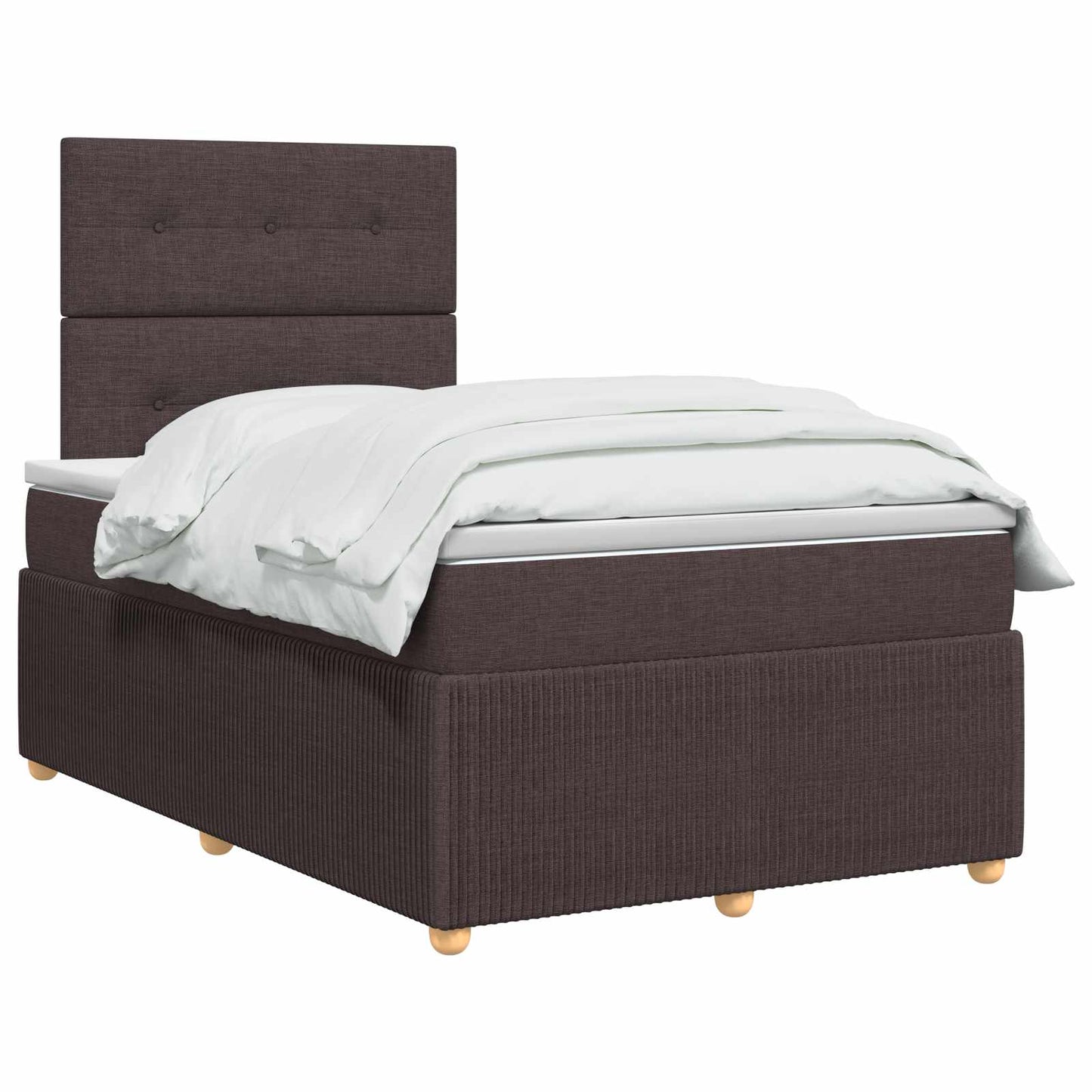 vidaXL Κρεβάτι box spring με στρώμα Σκούρο Καφέ 120 x 200 cm Ύφασμα