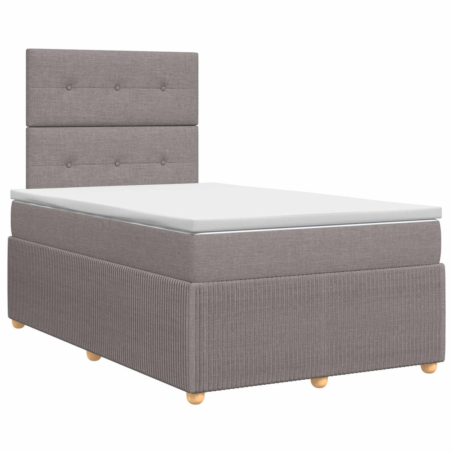vidaXL Κρεβάτι box spring με στρώμα Taupe 120 x 200 cm Ύφασμα