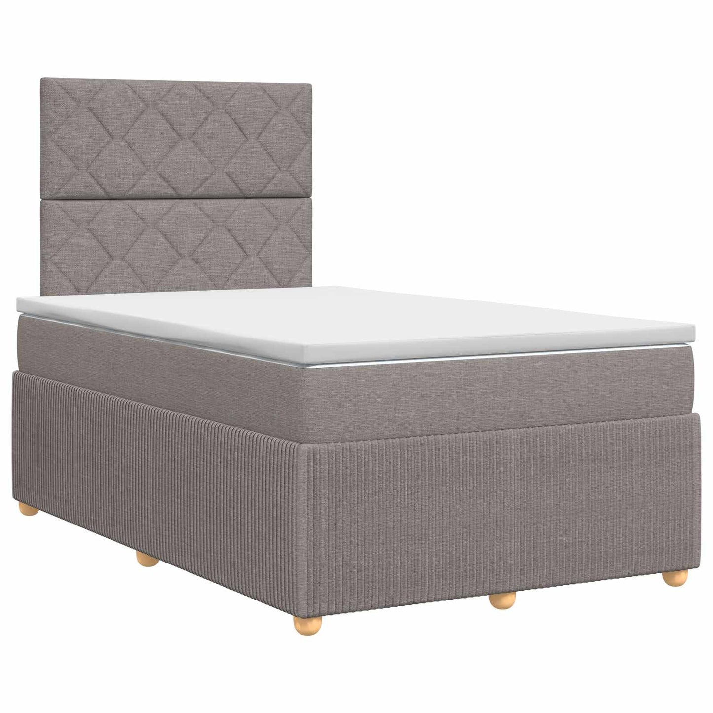 vidaXL Κρεβάτι box spring με στρώμα Taupe 120 x 200 cm Ύφασμα