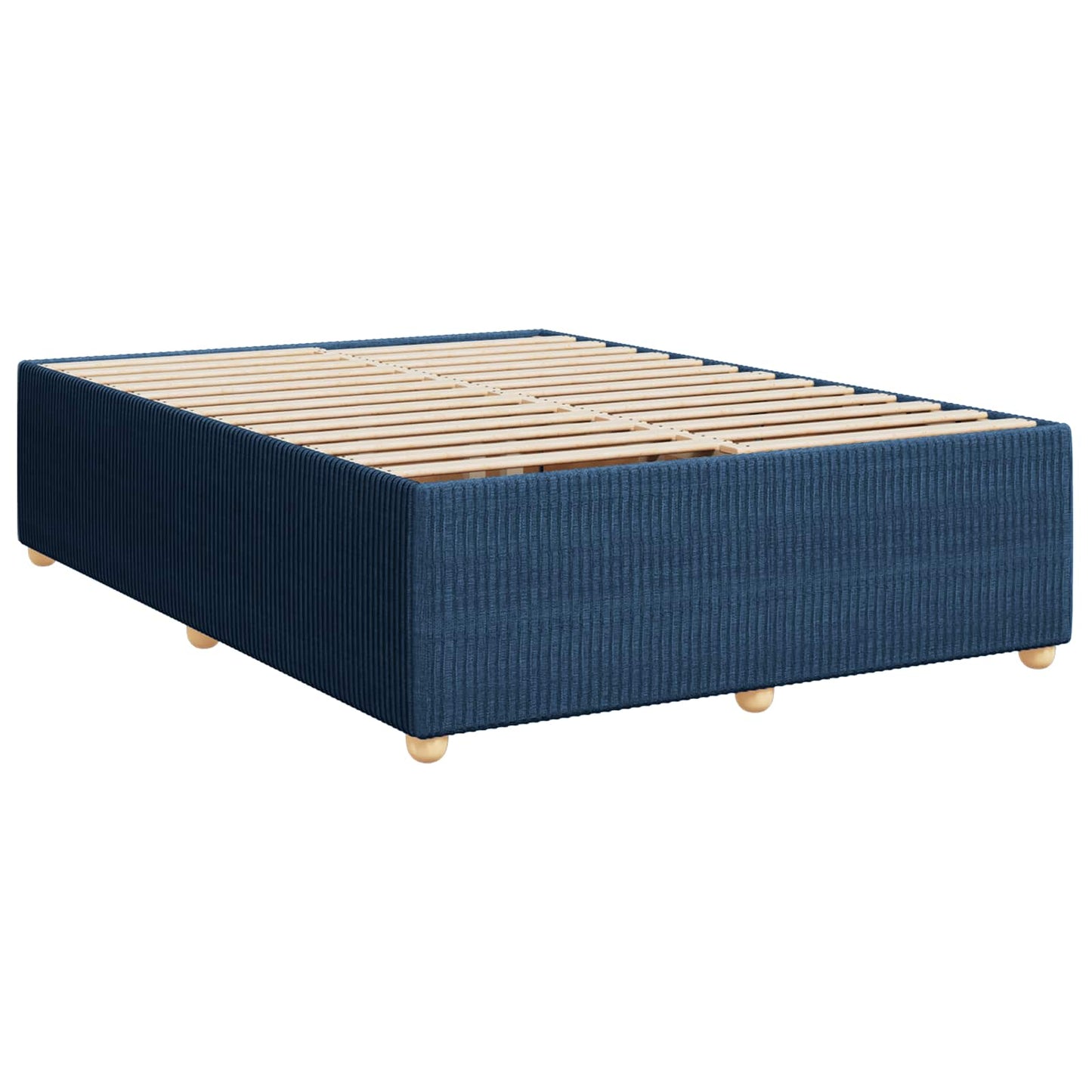 vidaXL Κρεβάτι box spring με στρώμα Μπλε 140 x 190 cm Ύφασμα
