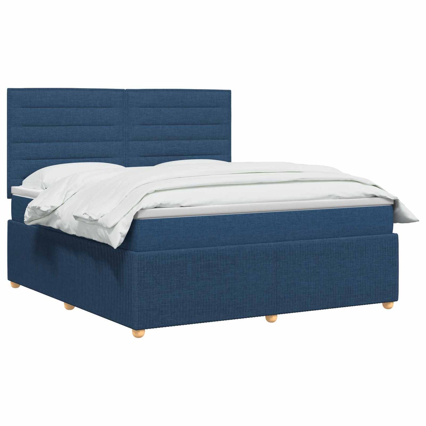 vidaXL Κρεβάτι box spring με στρώμα Μπλε 140 x 200 cm Ύφασμα