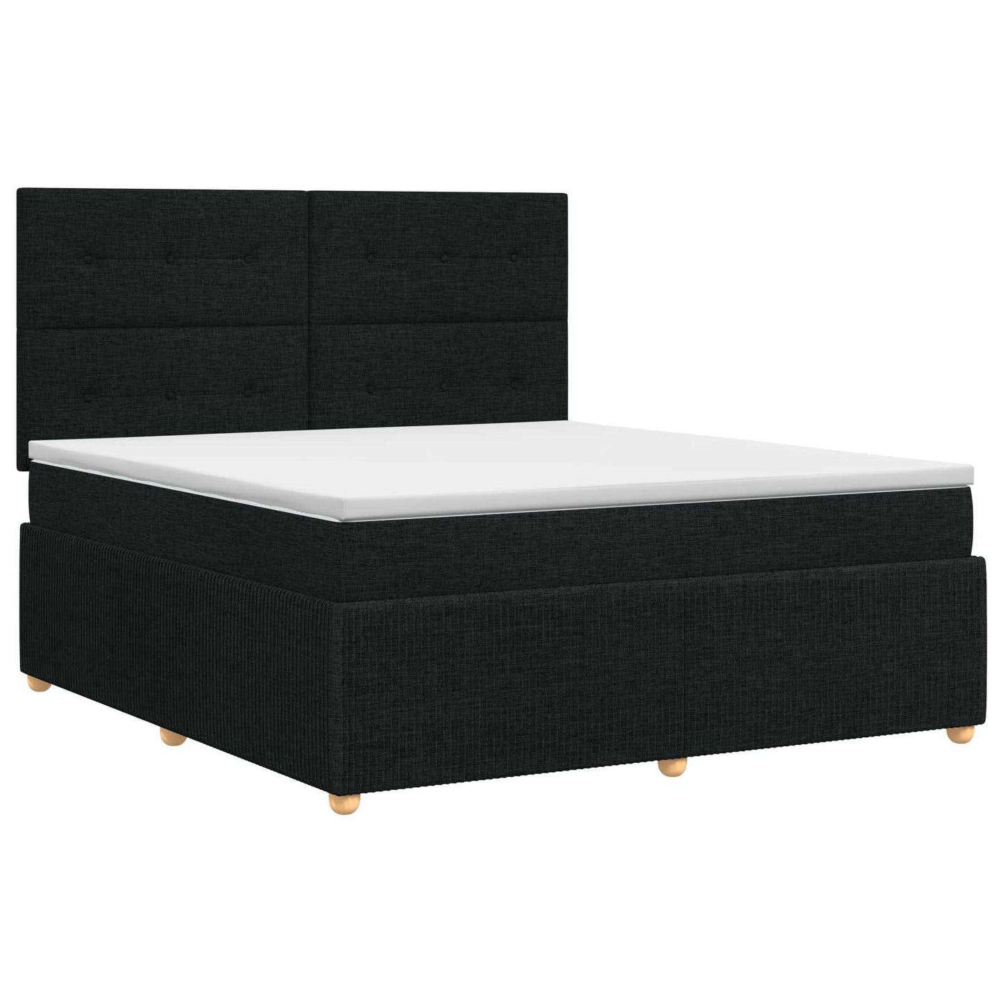 vidaXL Κρεβάτι box spring με στρώμα Μαύρο 140 x 200 cm Ύφασμα