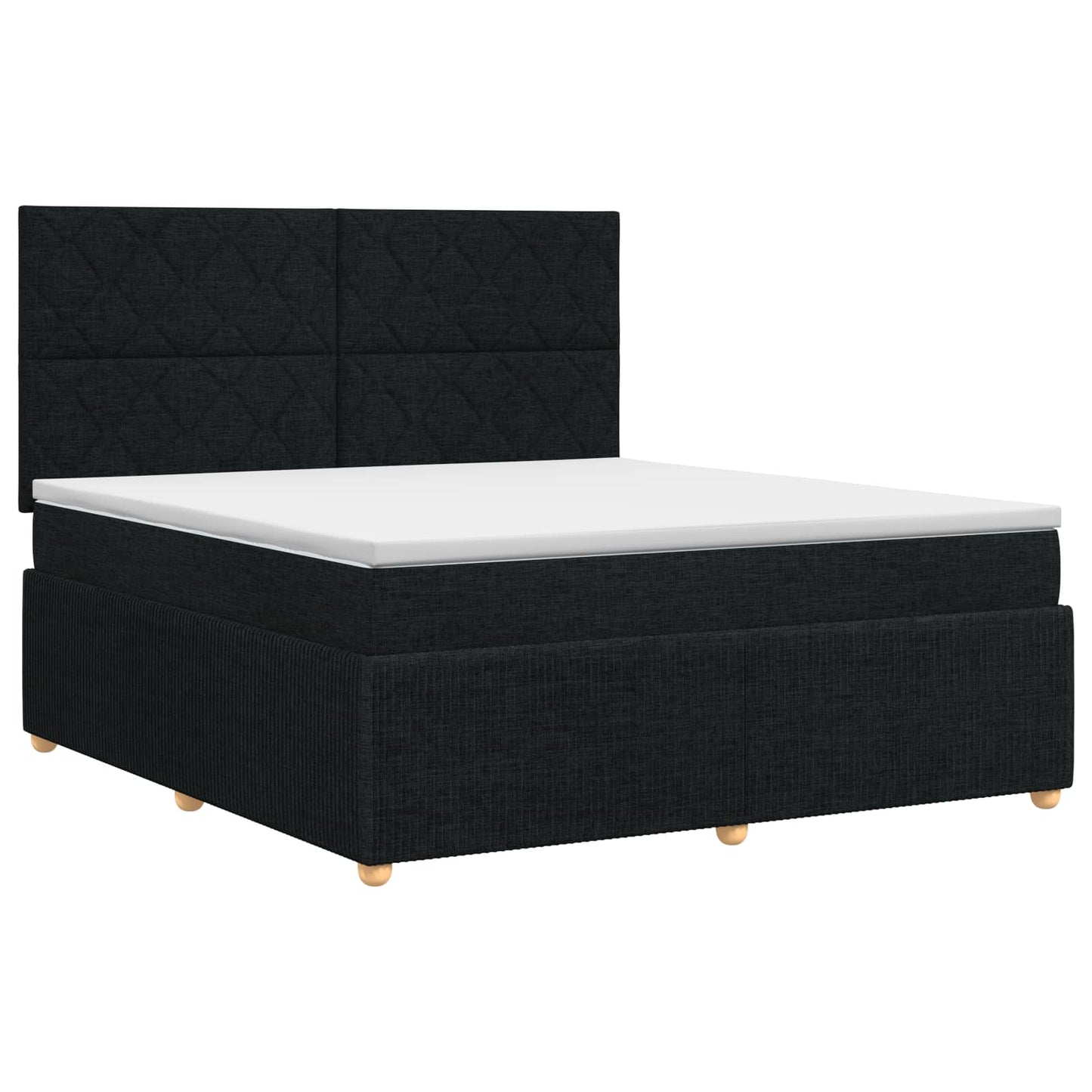 vidaXL Κρεβάτι box spring με στρώμα Μαύρο 140 x 200 cm Ύφασμα
