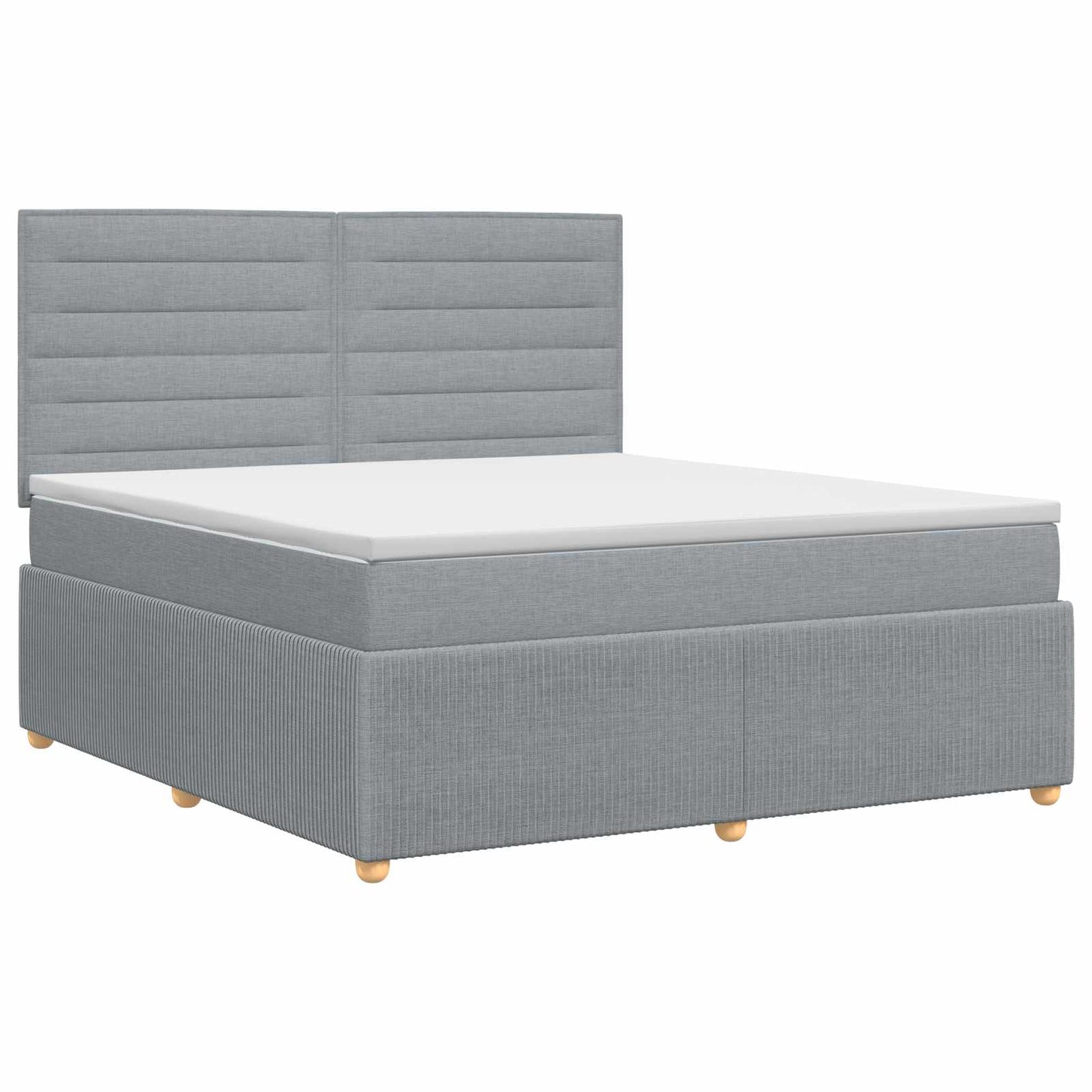 vidaXL Κρεβάτι box spring με στρώμα Ανοιχτό γκρι 160 x 200 cm Ύφασμα
