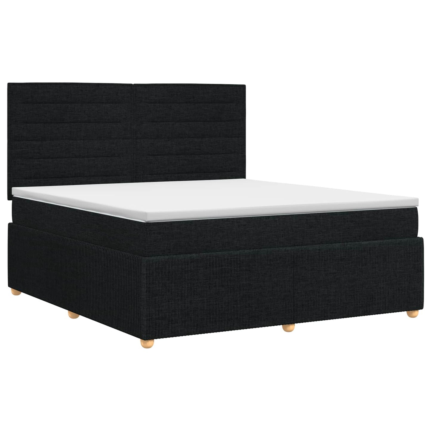 vidaXL Κρεβάτι box spring με στρώμα Μαύρο 160 x 200 cm Ύφασμα