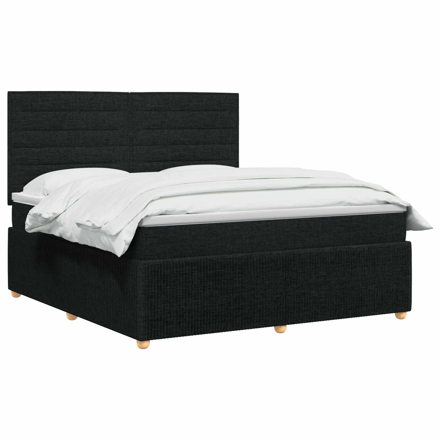 vidaXL Κρεβάτι box spring με στρώμα Μαύρο 160 x 200 cm Ύφασμα