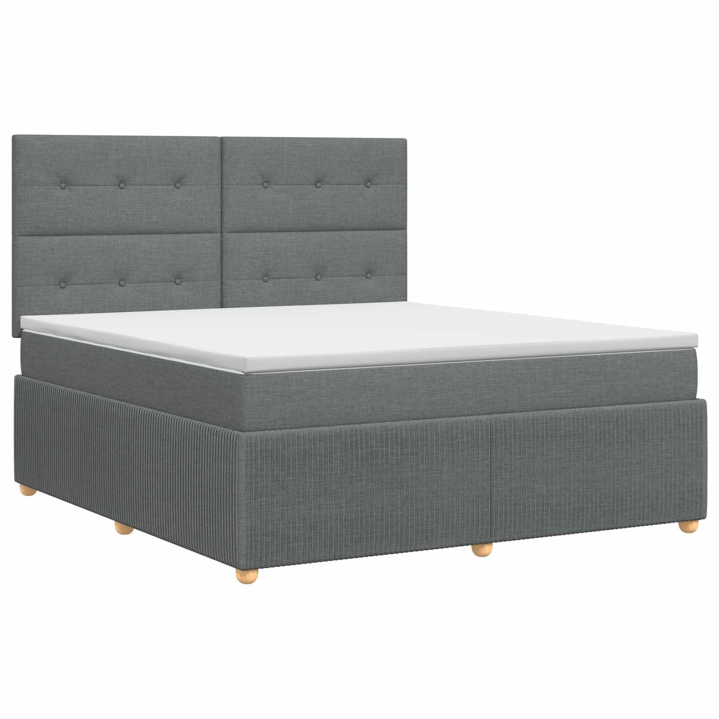 vidaXL Κρεβάτι box spring με στρώμα Σκούρο Γκρι 160 x 200 cm Ύφασμα