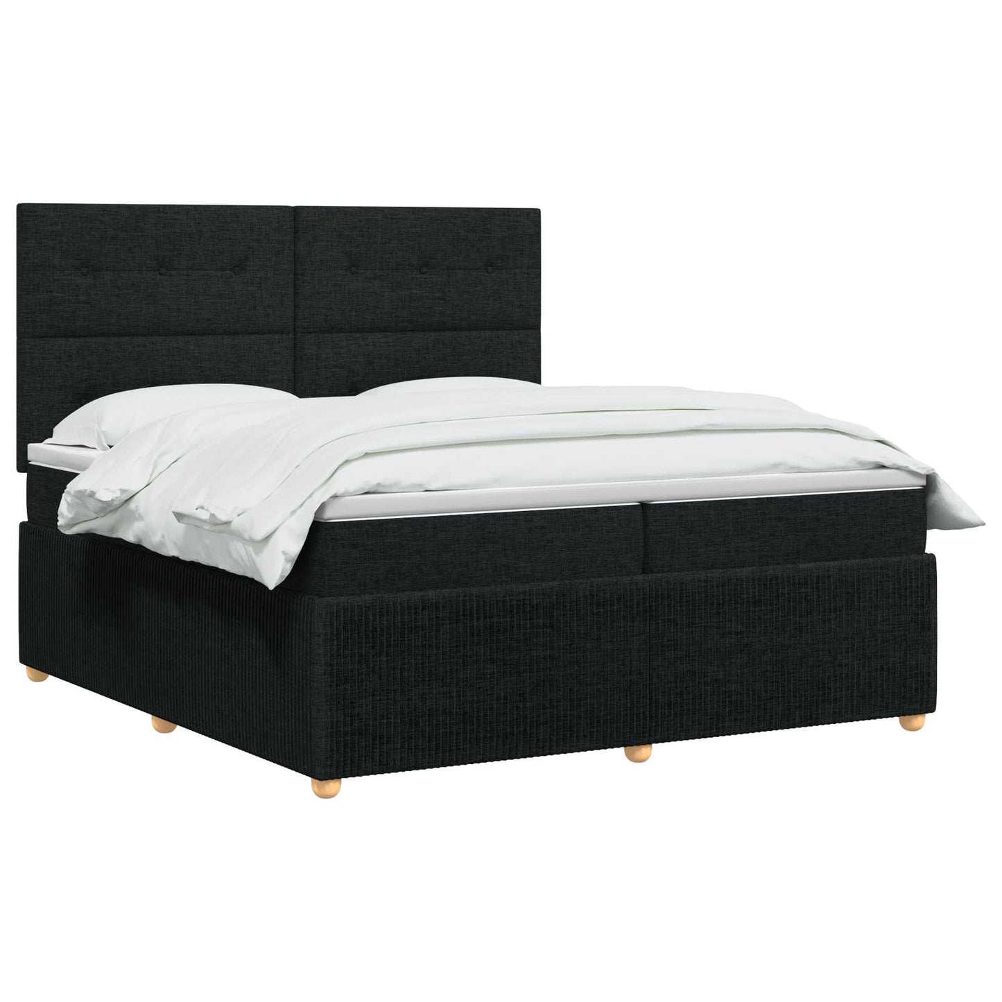vidaXL Κρεβάτι box spring με στρώμα Μαύρο 160 x 200 cm Ύφασμα