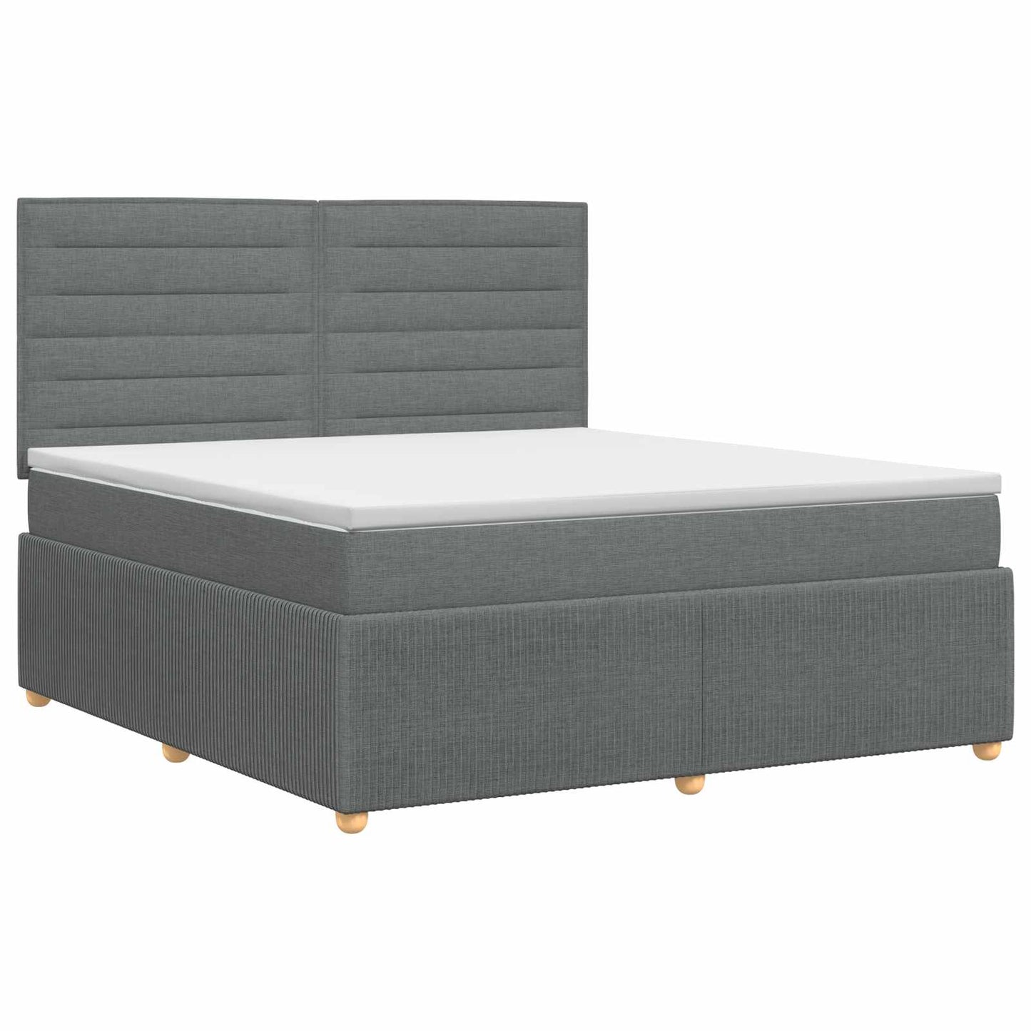 vidaXL Κρεβάτι box spring με στρώμα Σκούρο Γκρι 180 x 200 cm Ύφασμα